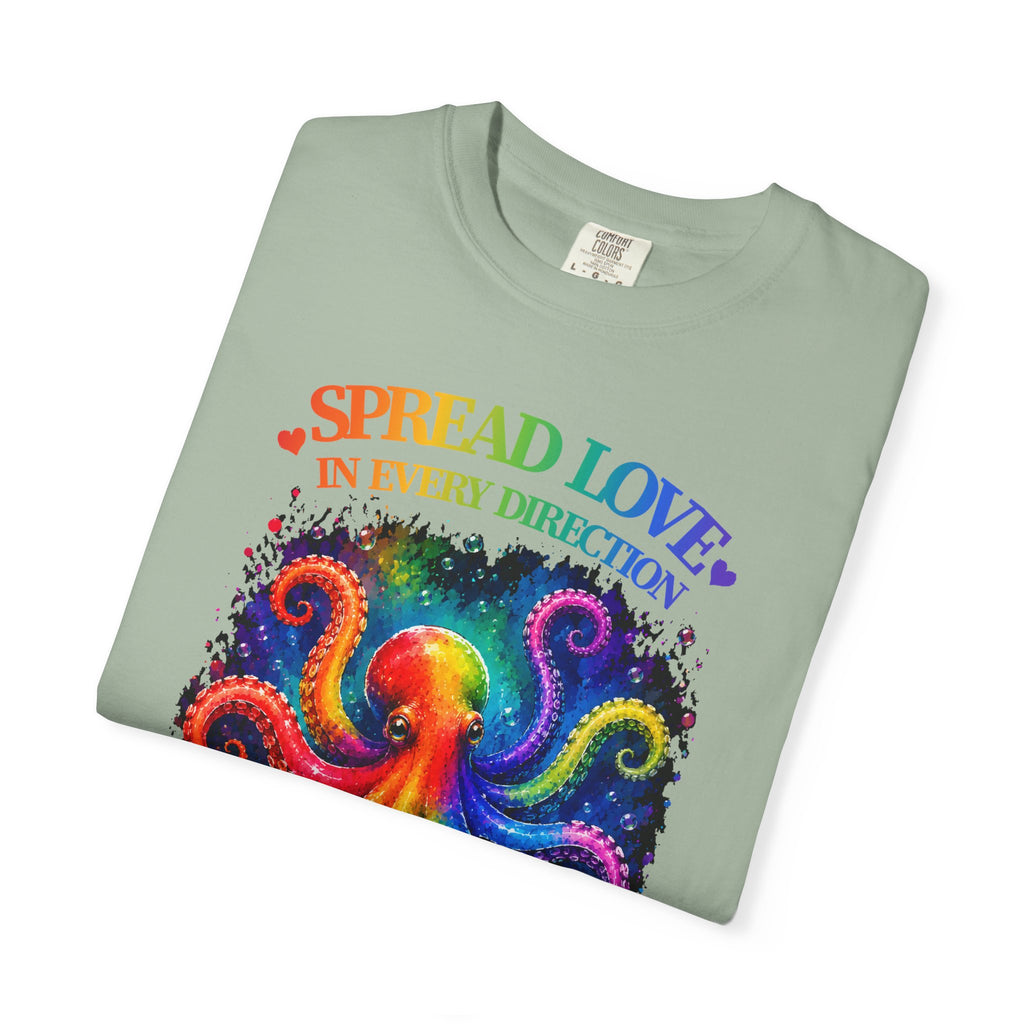 Spread Love Octopus T-Shirt — Rainbow Psychedelic Ocean Art Tee