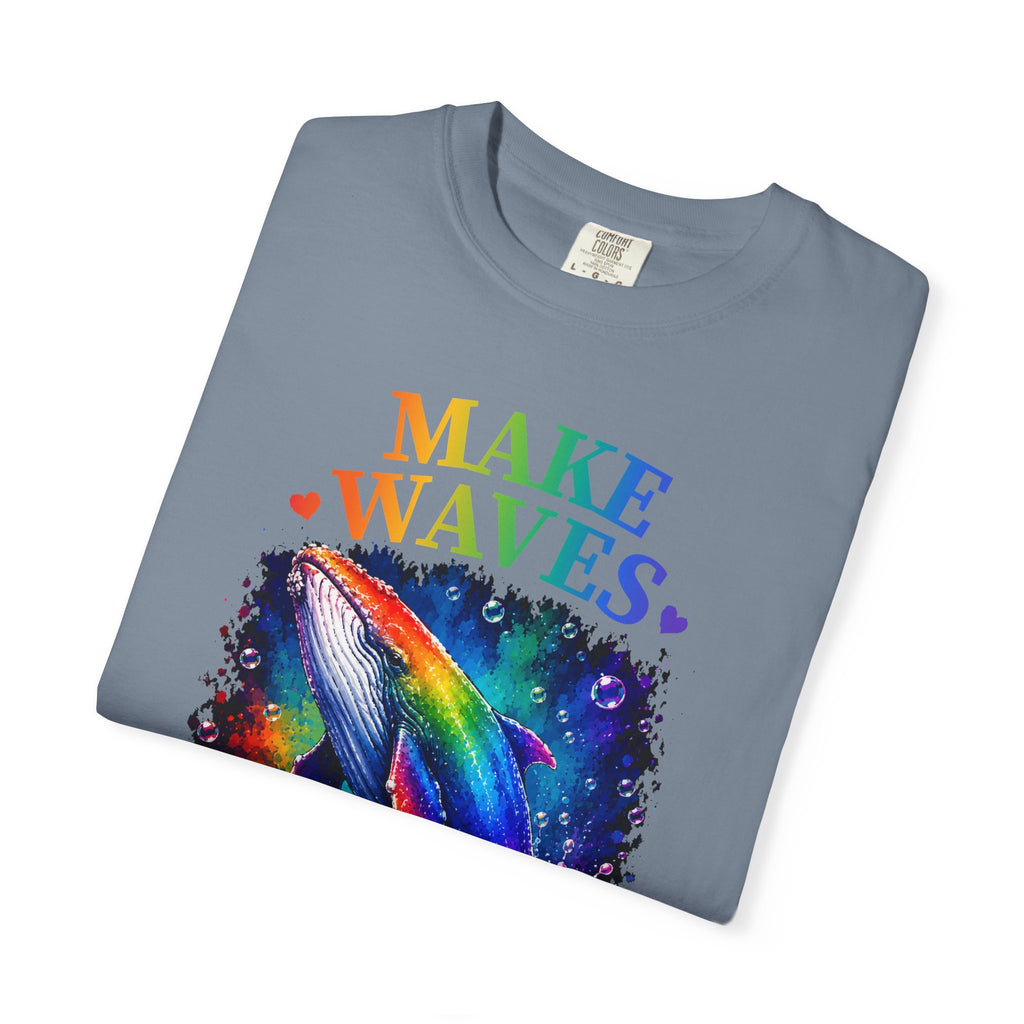 Make Waves Rainbow Dolphin T-Shirt — "Be Loud, Be Proud" LGBTQ+ Pride Tee