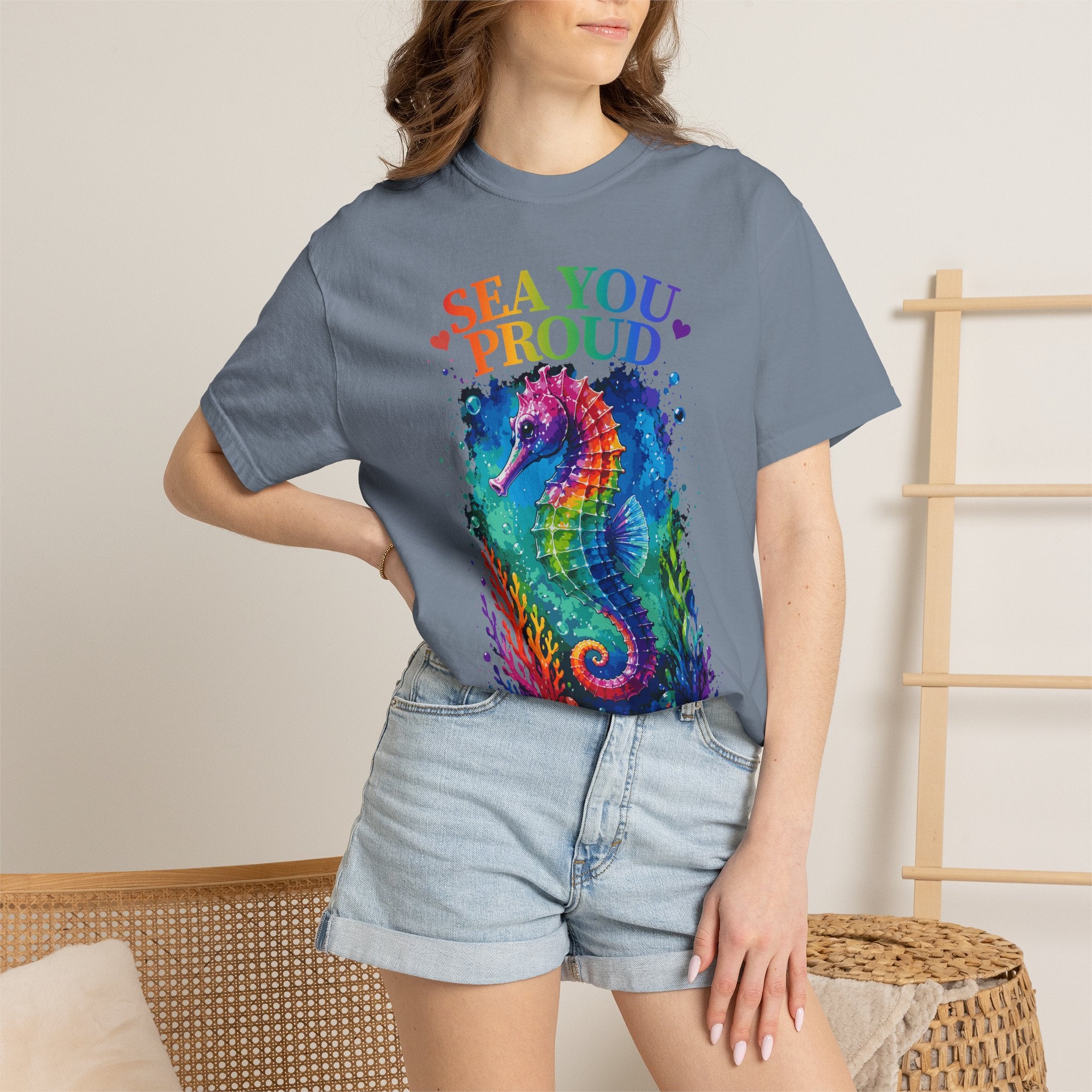 Sea You Proud T-Shirt — Rainbow Seahorse Pride Tee (Love • Diversity • Freedom)