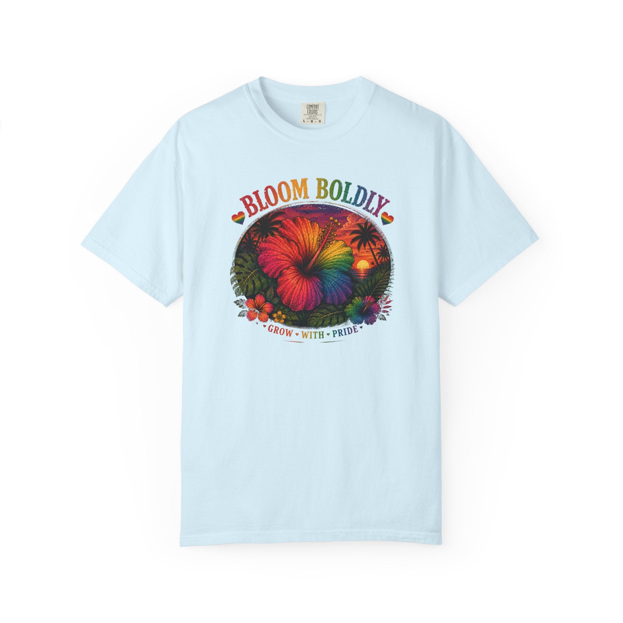 Bloom Boldly T-Shirt — Rainbow Floral Pride Graphic Tee