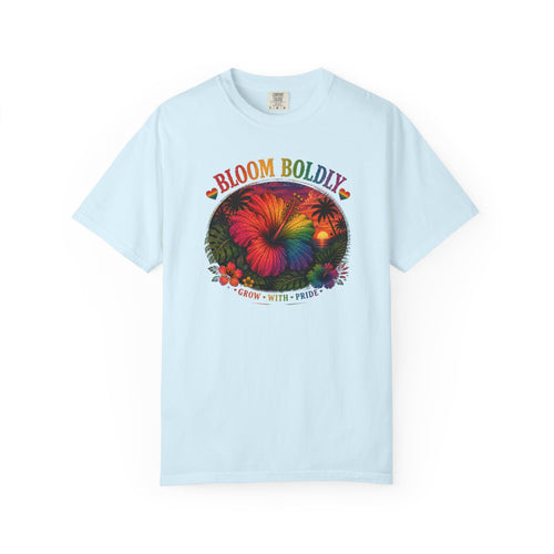 Bloom Boldly T-Shirt — Rainbow Floral Pride Graphic Tee