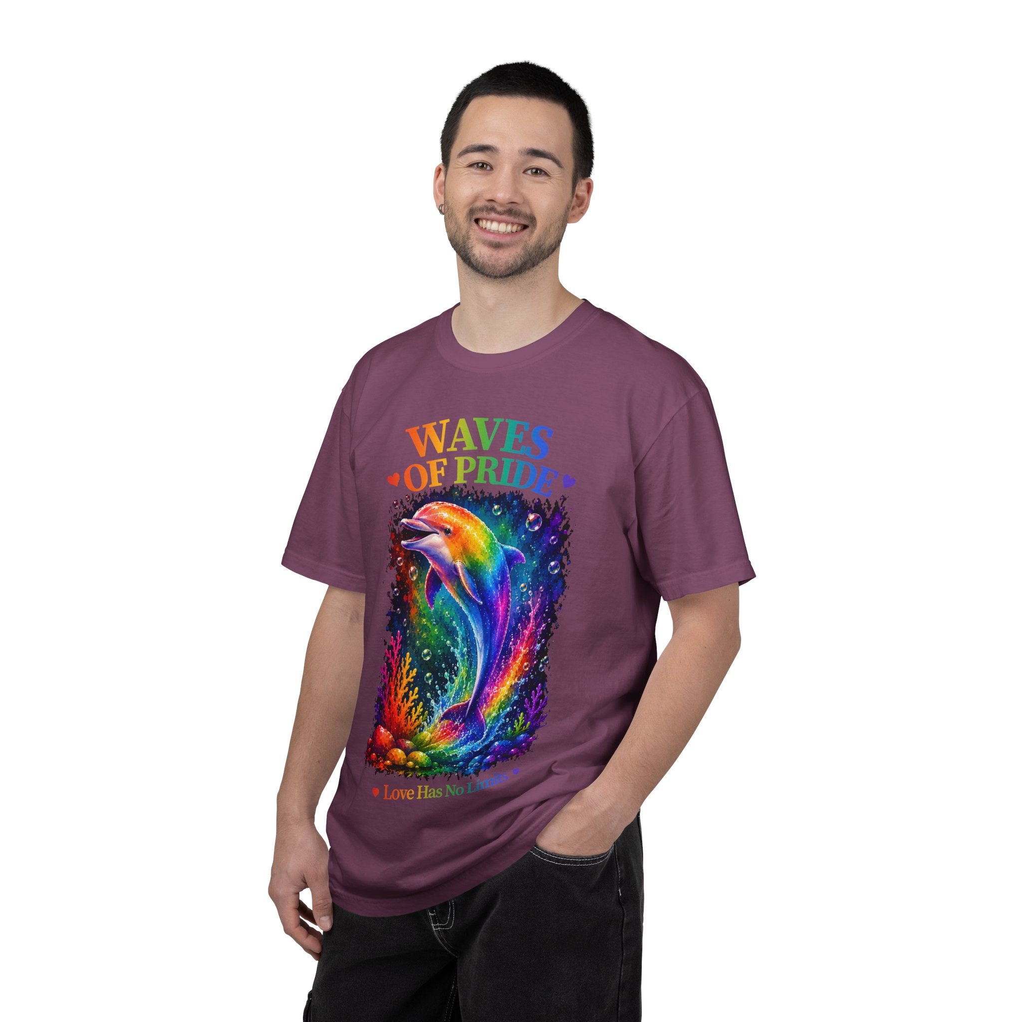 Waves of Pride T-Shirt — Rainbow Dolphin "Love Has No Limits" Tee