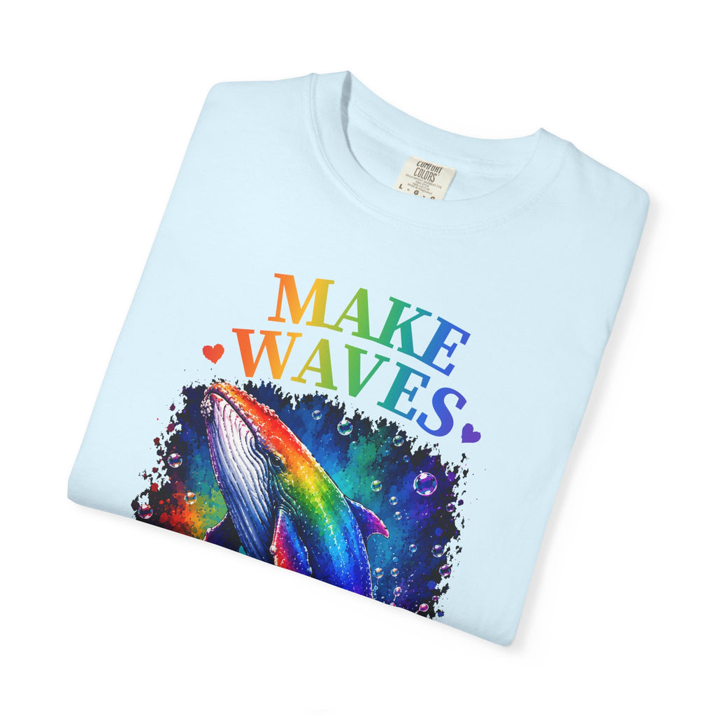 Make Waves Rainbow Dolphin T-Shirt — "Be Loud, Be Proud" LGBTQ+ Pride Tee