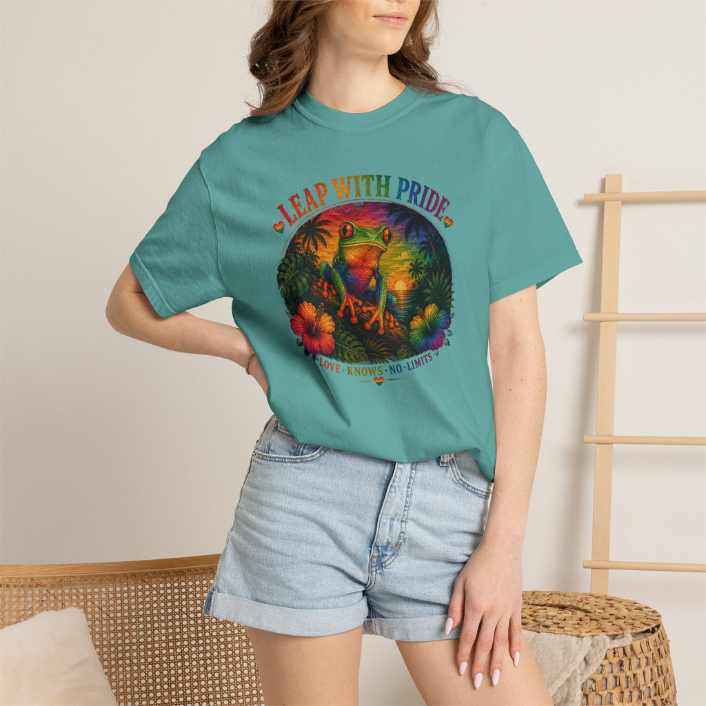 Leap With Pride T-Shirt — Rainbow Frog Graphic Tee (Love Knows No Limits)