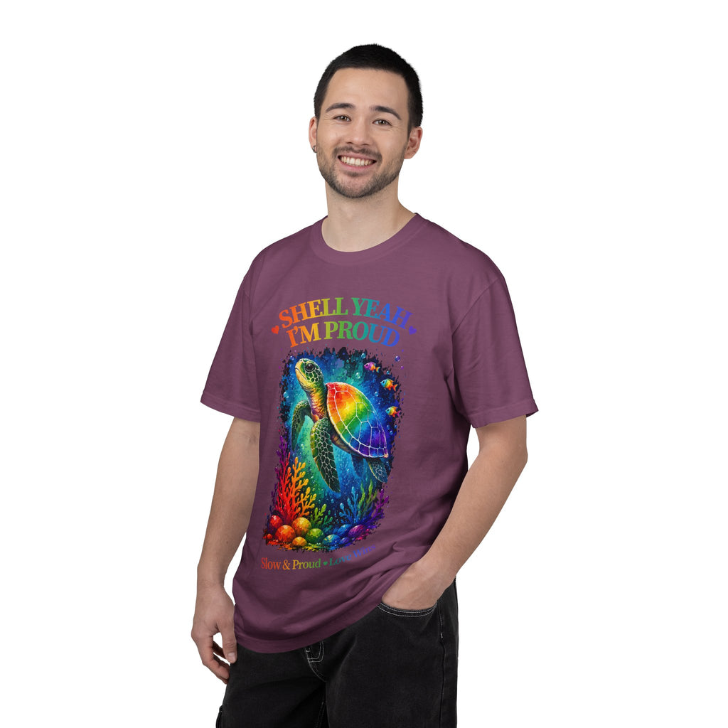 Pride Sea Turtle T-Shirt — "Shell Yeah I'm Proud" Rainbow LGBT Tee