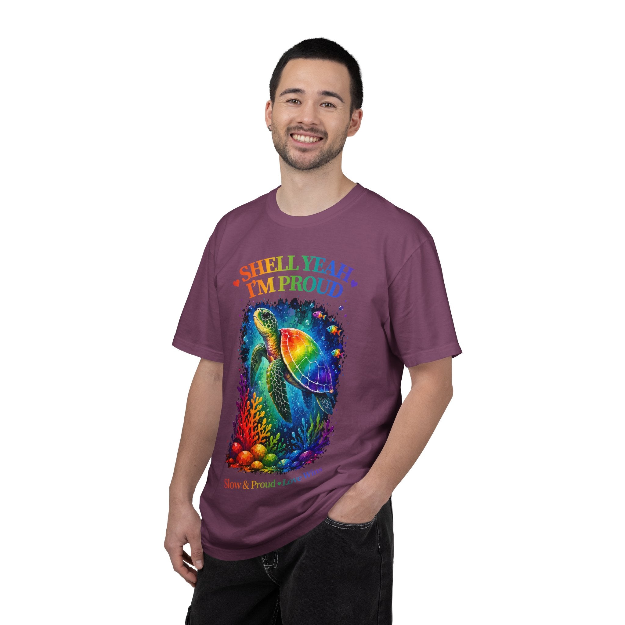 Pride Sea Turtle T-Shirt — "Shell Yeah I'm Proud" Rainbow LGBT Tee