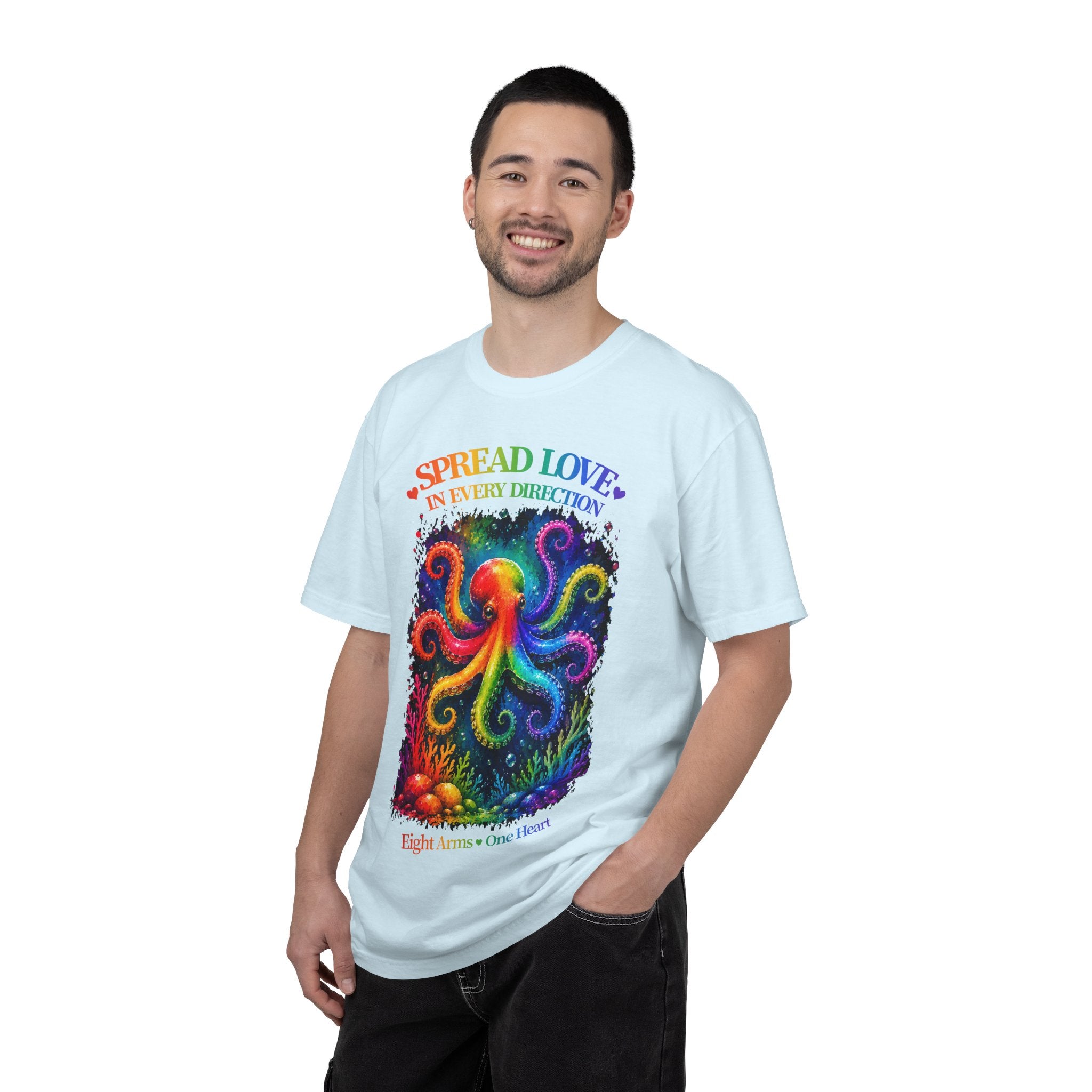 Spread Love Octopus T-Shirt — Rainbow Psychedelic Ocean Art Tee
