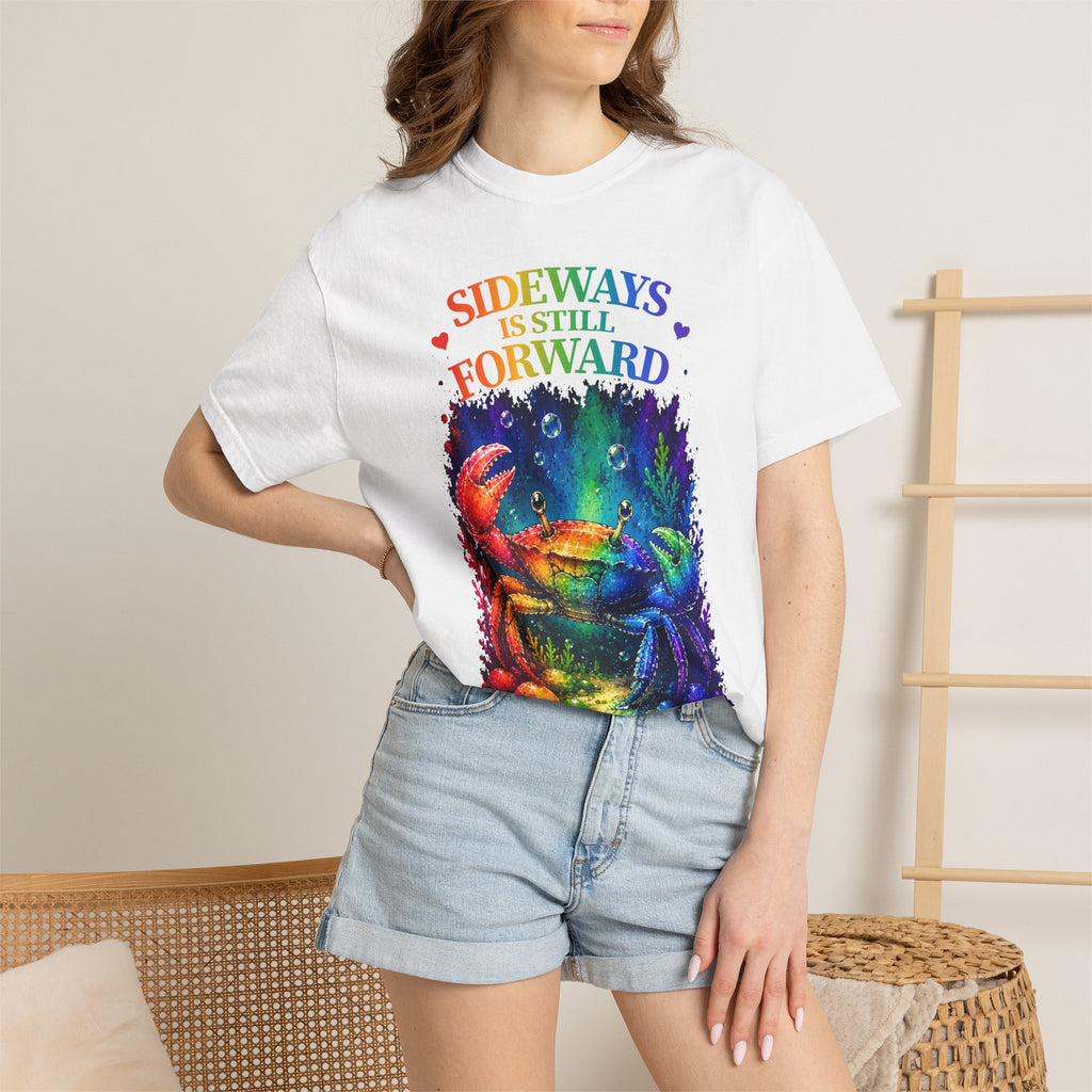 Crab Rainbow 'Sideways Is Still Forward' Graphic T‑Shirt