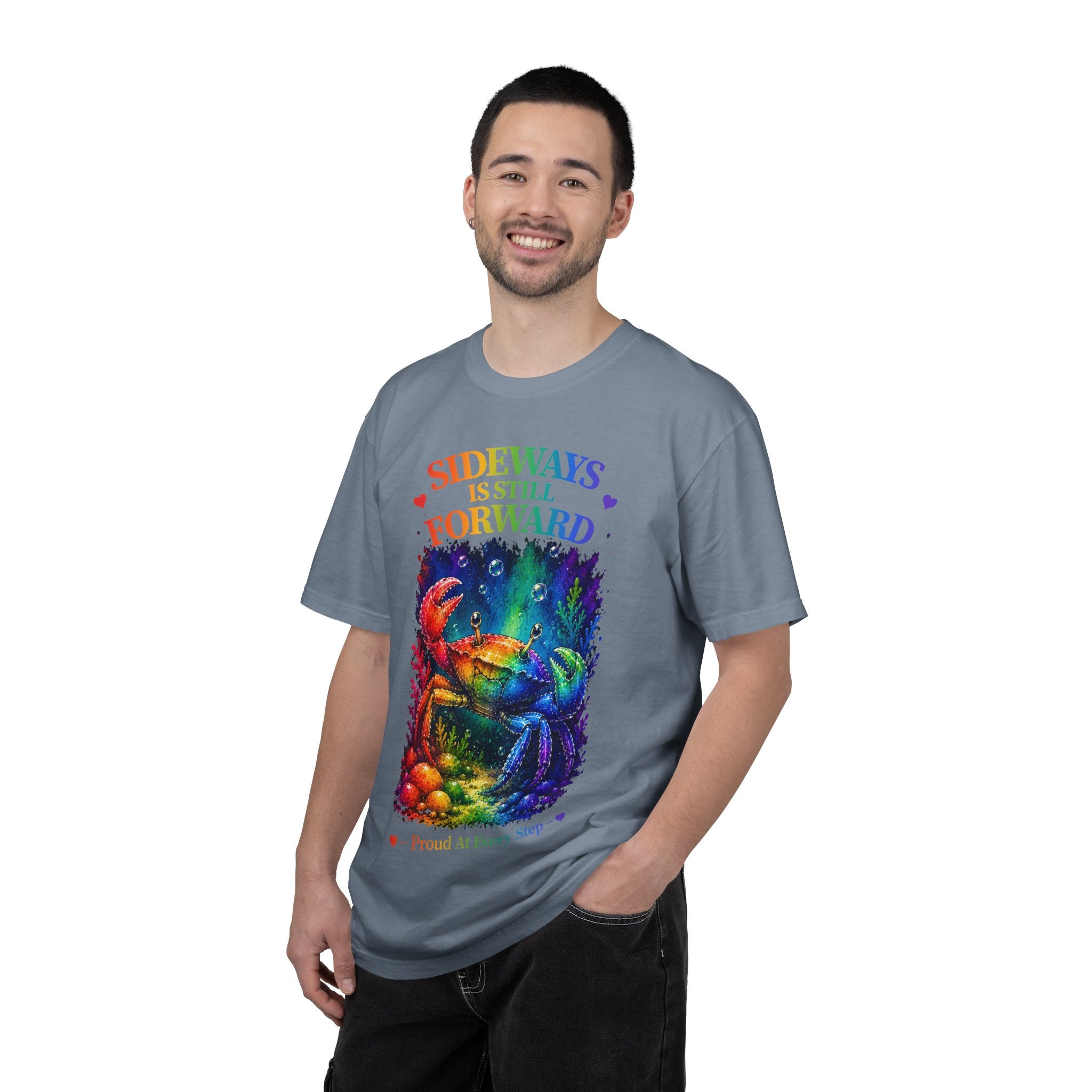 Crab Rainbow 'Sideways Is Still Forward' Graphic T‑Shirt