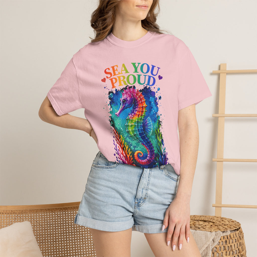 Sea You Proud T-Shirt — Rainbow Seahorse Pride Tee (Love • Diversity • Freedom)