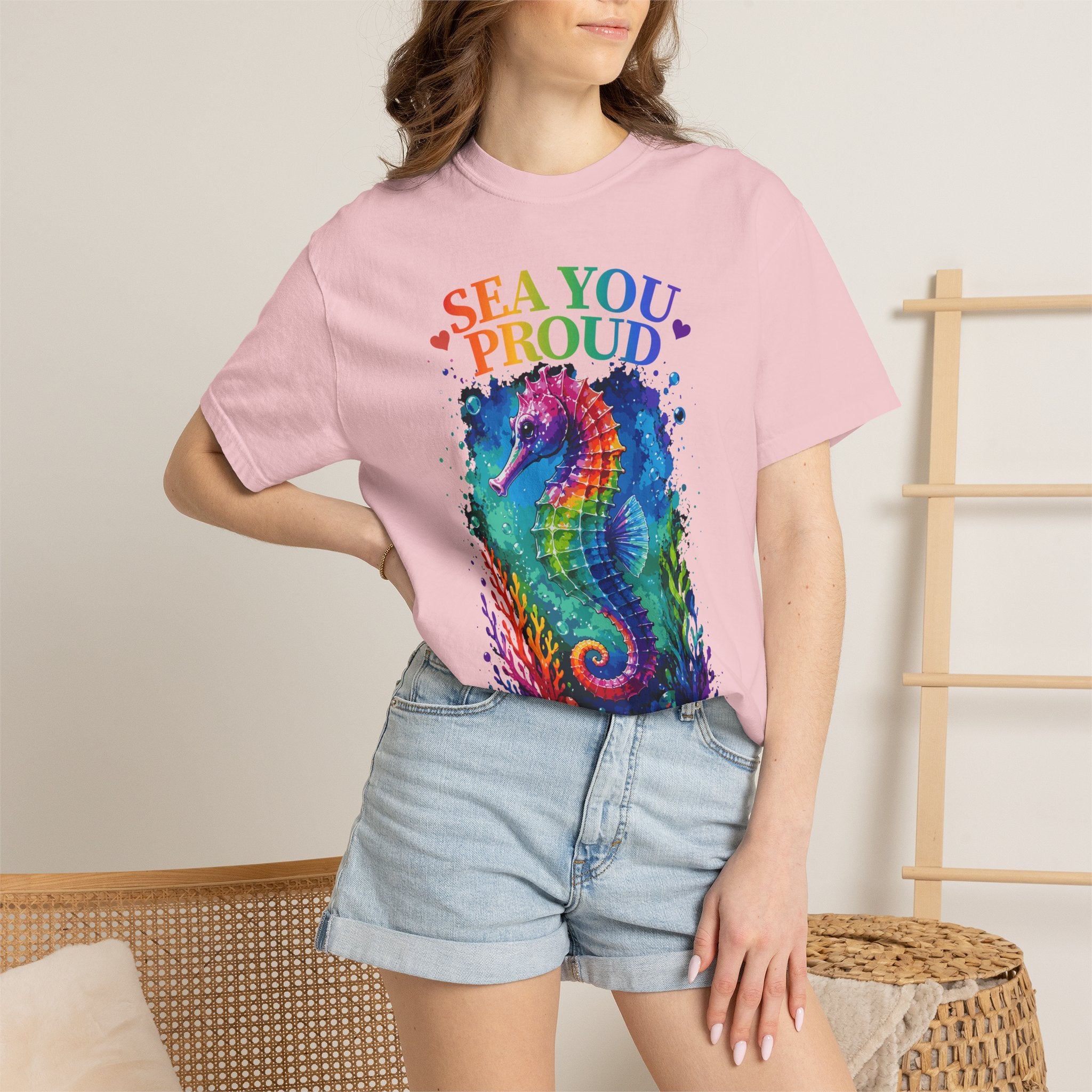 Sea You Proud T-Shirt — Rainbow Seahorse Pride Tee (Love • Diversity • Freedom)