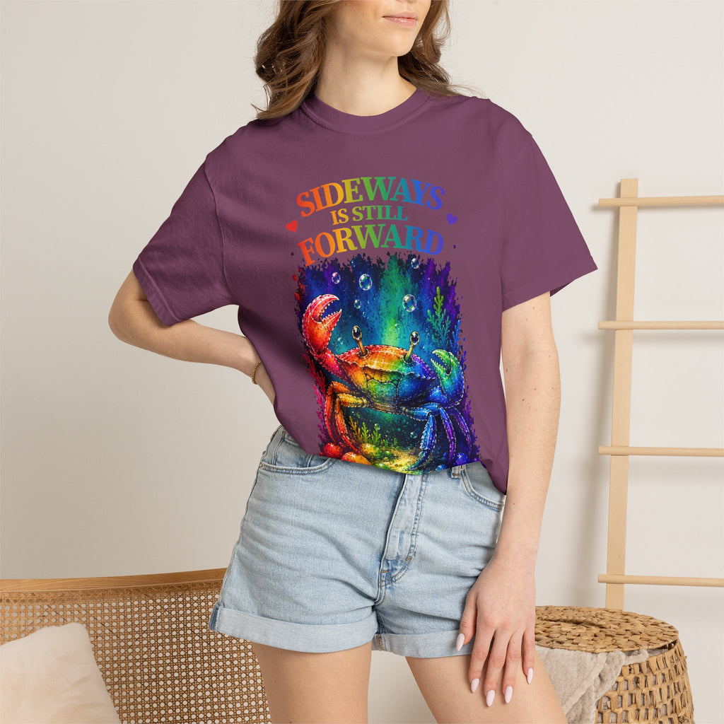 Crab Rainbow 'Sideways Is Still Forward' Graphic T‑Shirt