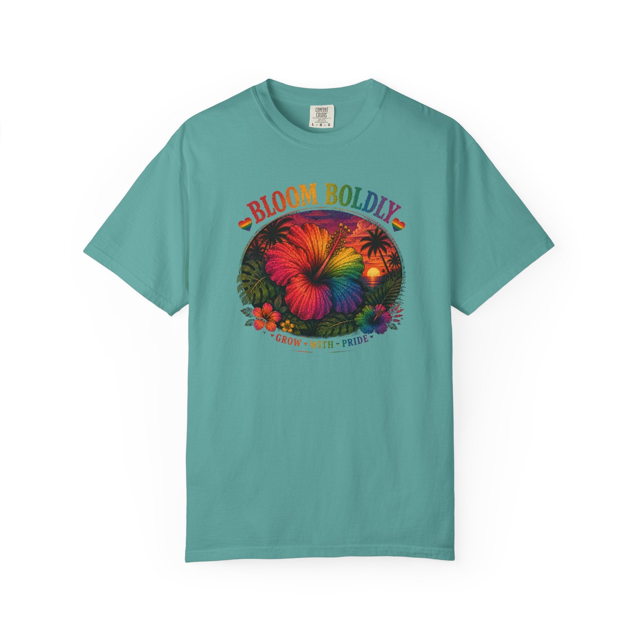 Bloom Boldly T-Shirt — Rainbow Floral Pride Graphic Tee