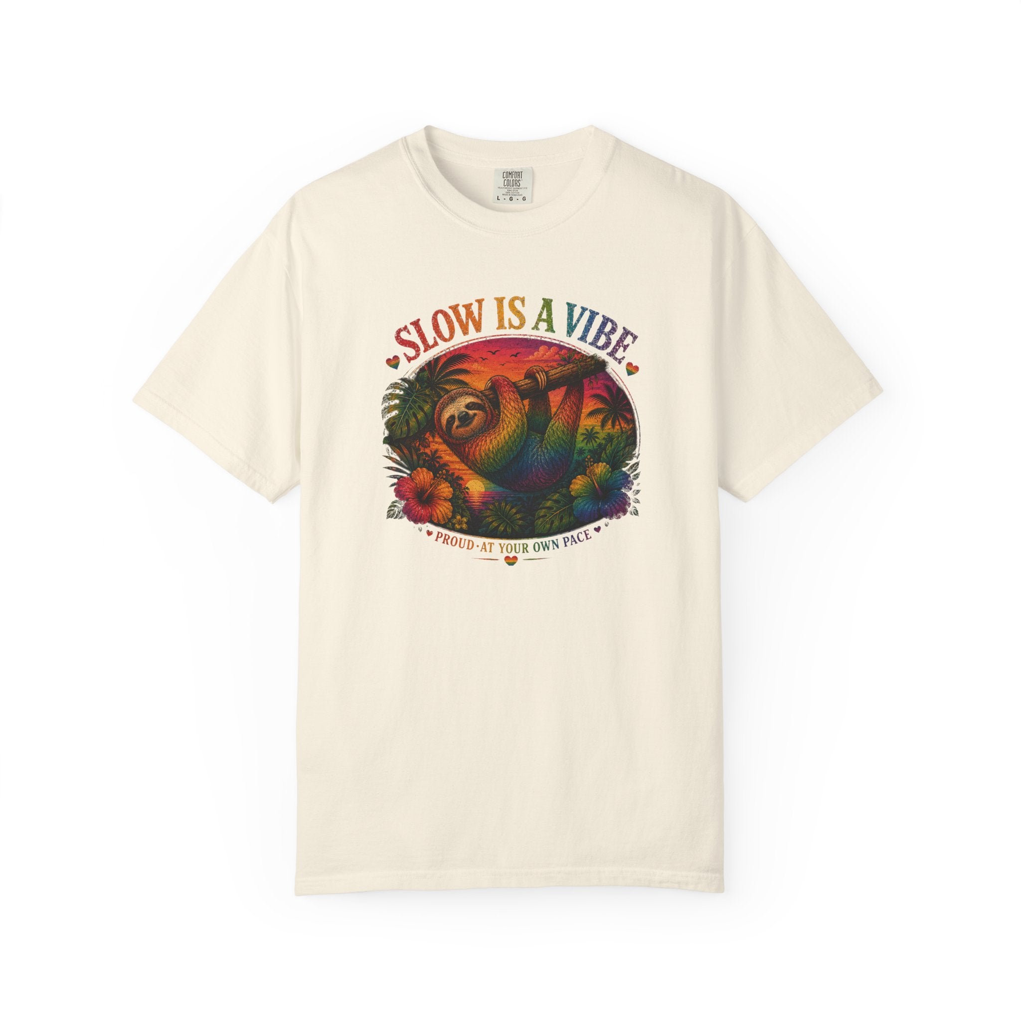 Slow Is A Vibe T-Shirt — Retro Sloth Graphic Tee