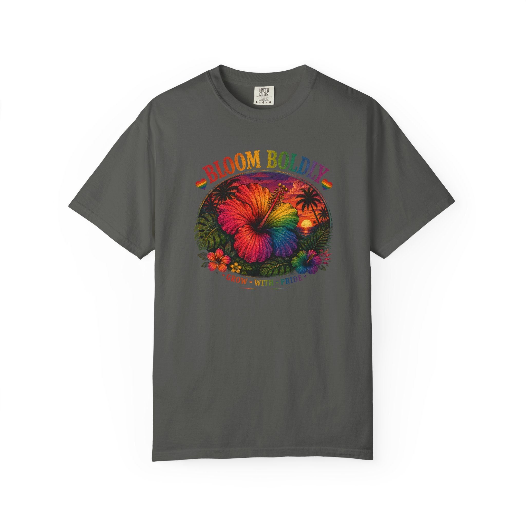 Bloom Boldly T-Shirt — Rainbow Floral Pride Graphic Tee