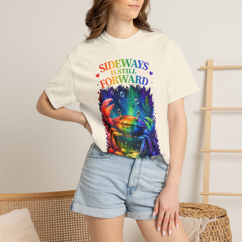 Crab Rainbow 'Sideways Is Still Forward' Graphic T‑Shirt