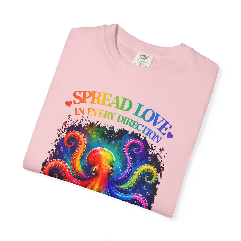 Spread Love Octopus T-Shirt — Rainbow Psychedelic Ocean Art Tee