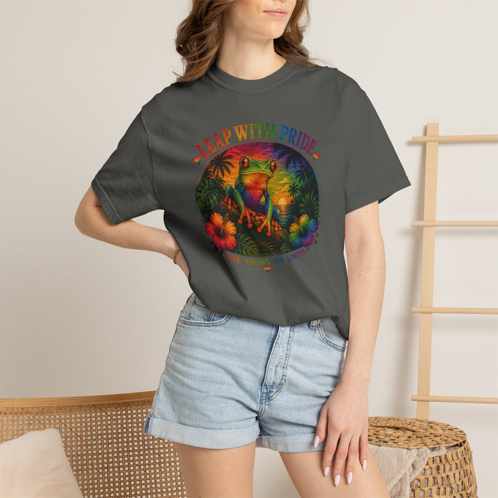 Leap With Pride T-Shirt — Rainbow Frog Graphic Tee (Love Knows No Limits)