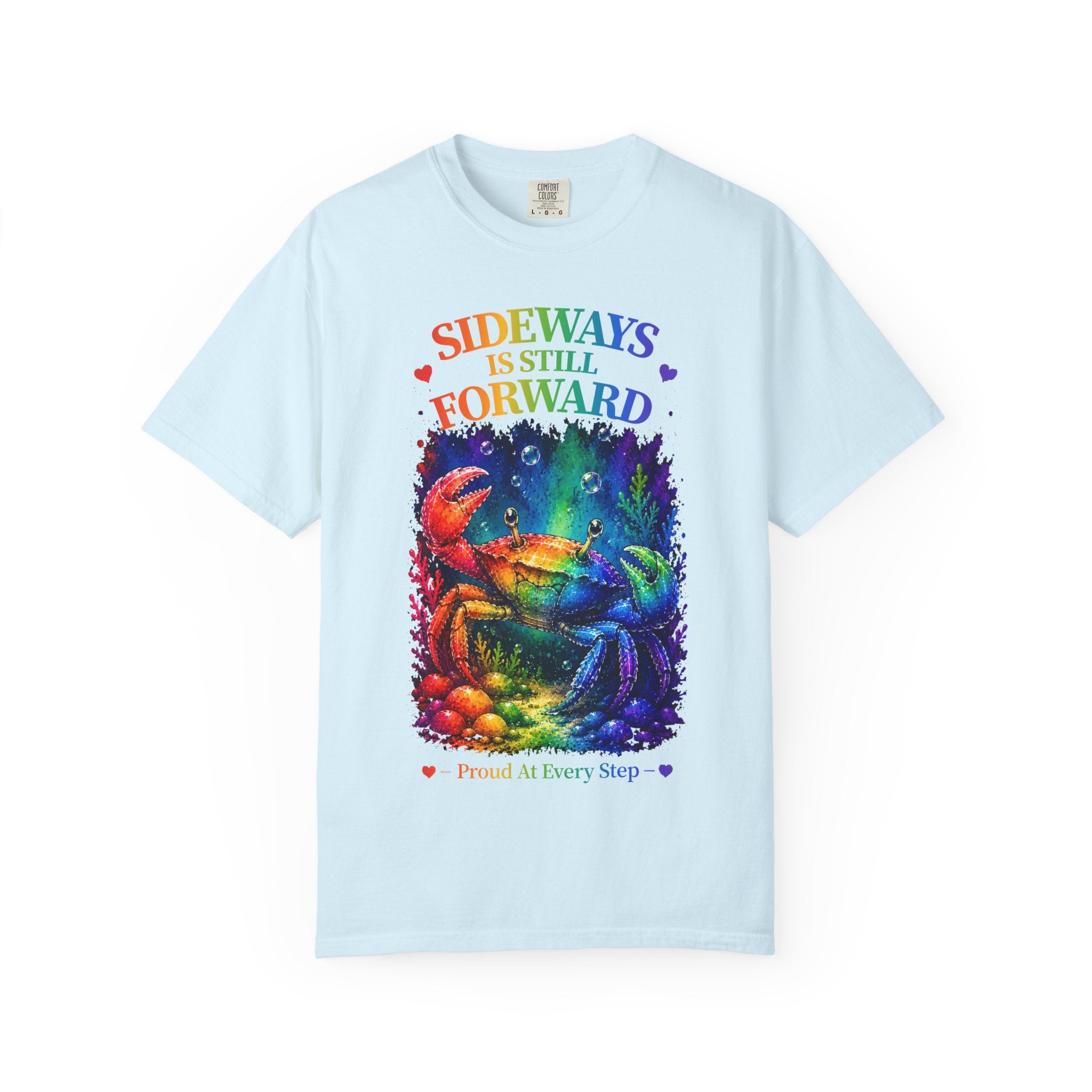 Crab Rainbow 'Sideways Is Still Forward' Graphic T‑Shirt