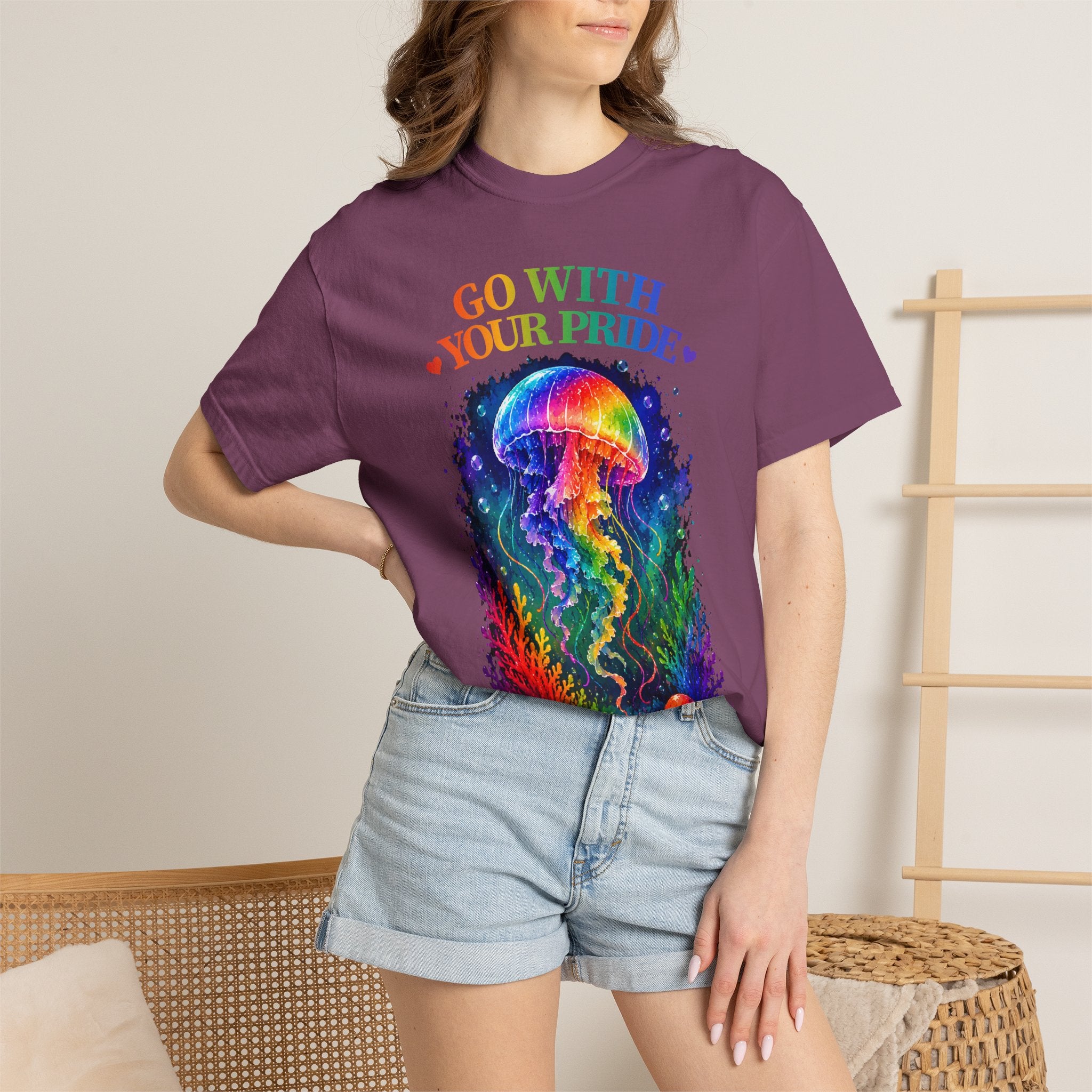 Go With Your Pride Jellyfish T-Shirt — Rainbow LGBTQ+ Pride Tee
