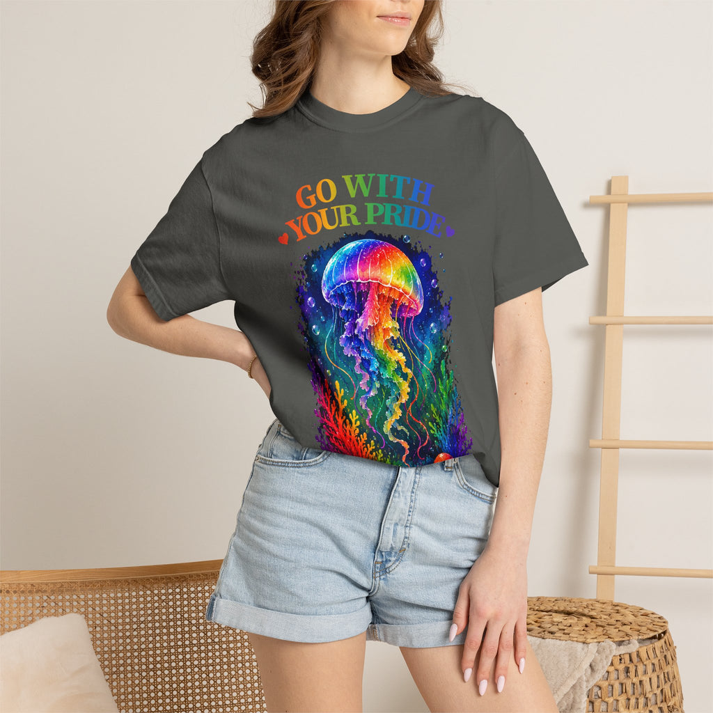 Go With Your Pride Jellyfish T-Shirt — Rainbow LGBTQ+ Pride Tee