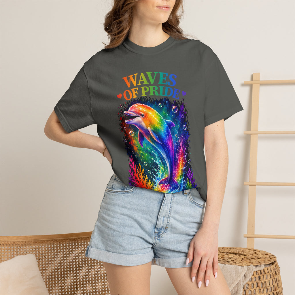 Waves of Pride T-Shirt — Rainbow Dolphin "Love Has No Limits" Tee