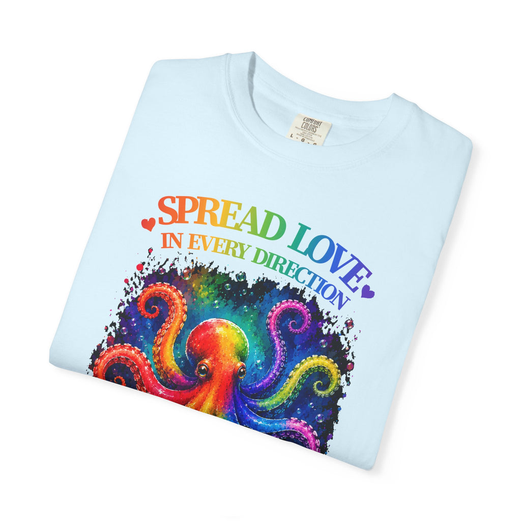 Spread Love Octopus T-Shirt — Rainbow Psychedelic Ocean Art Tee