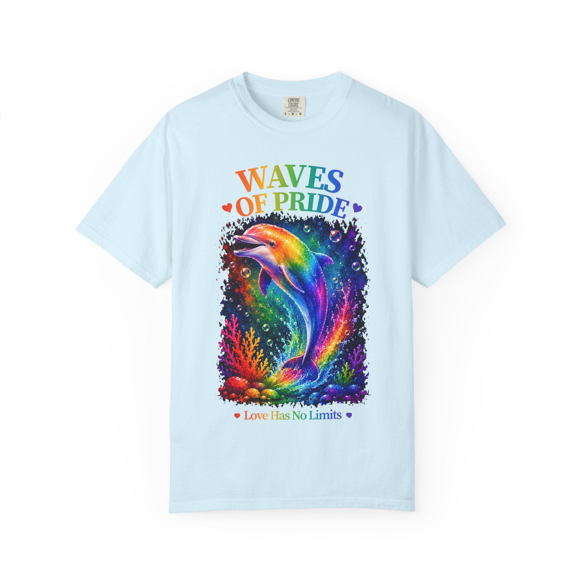 Waves of Pride T-Shirt — Rainbow Dolphin "Love Has No Limits" Tee