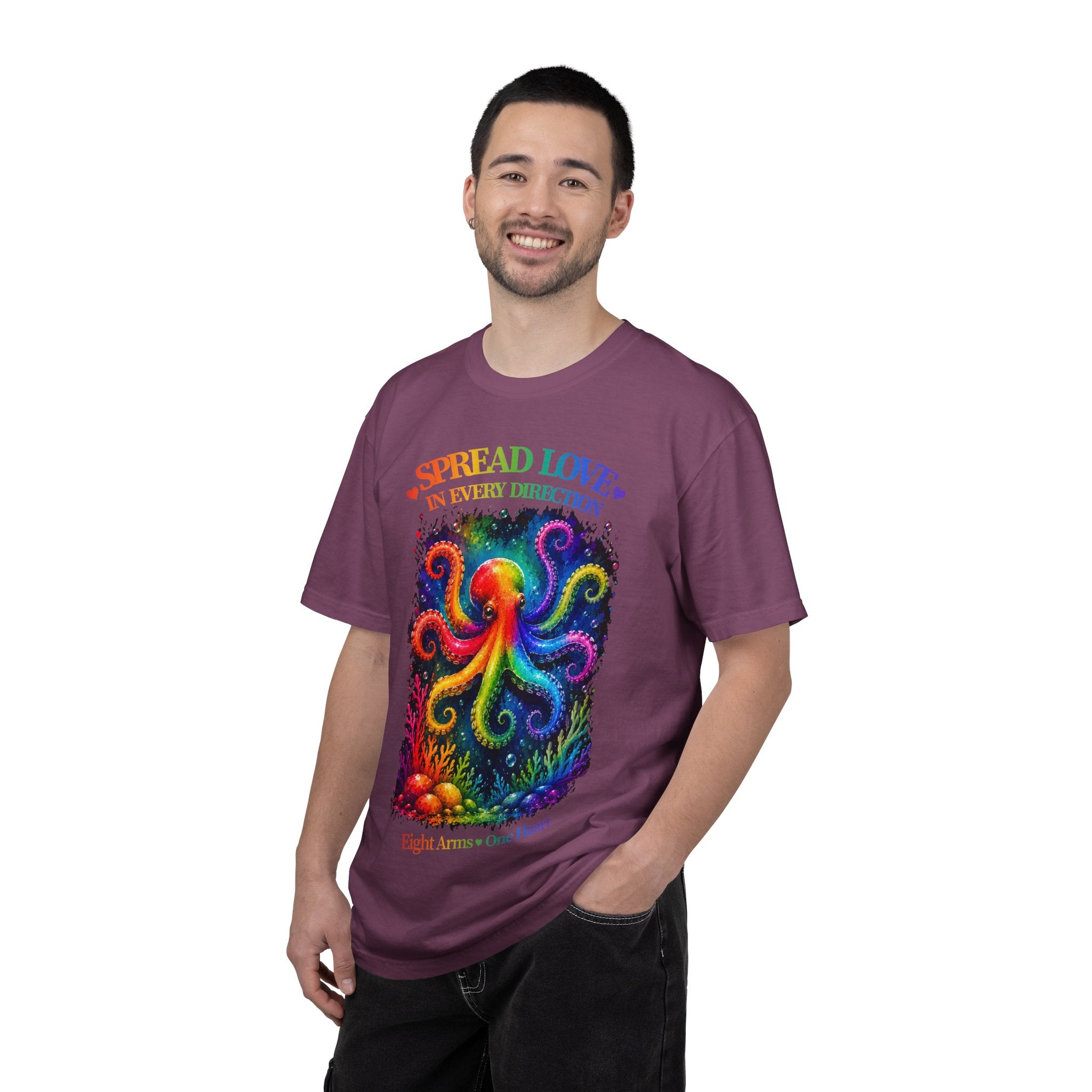 Spread Love Octopus T-Shirt — Rainbow Psychedelic Ocean Art Tee