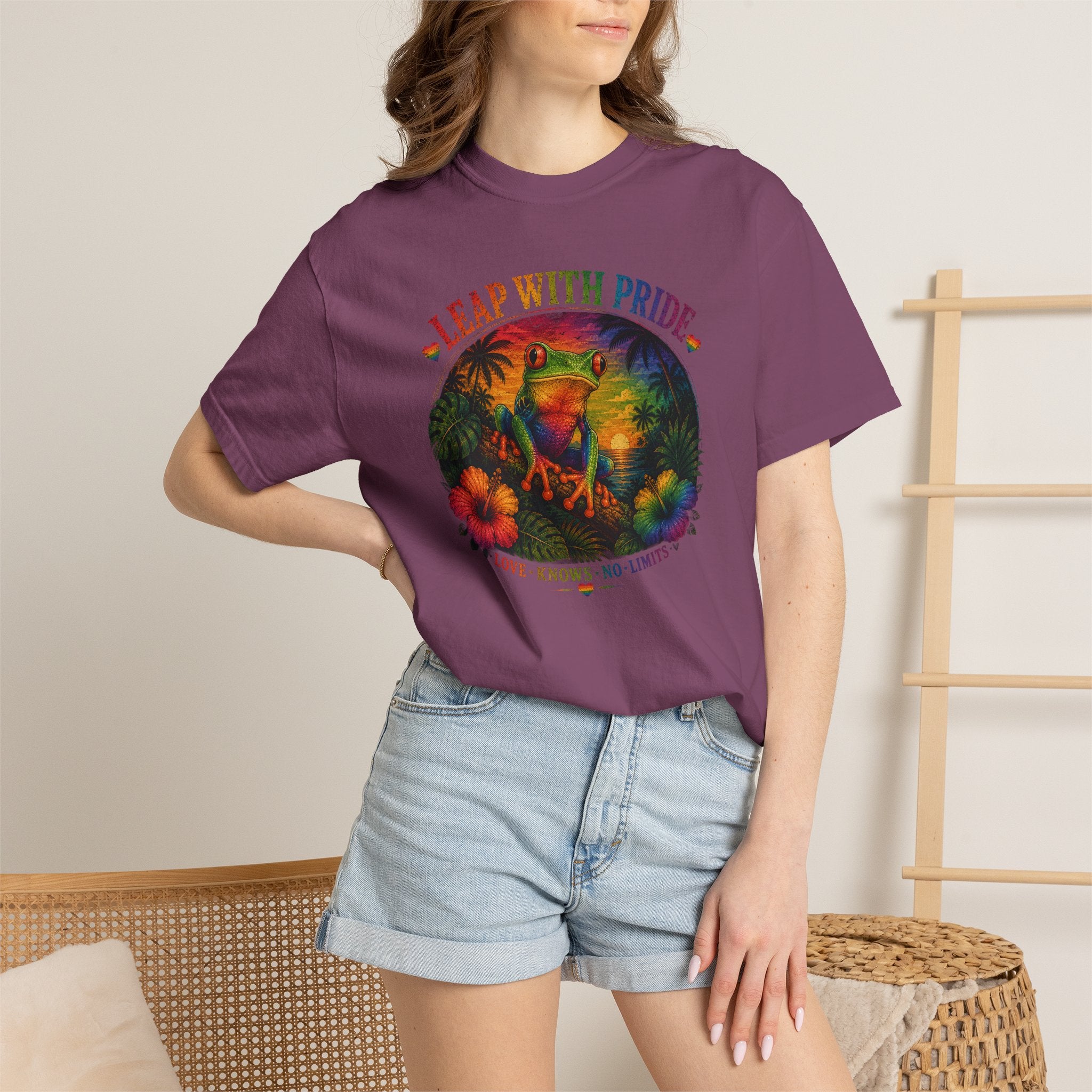 Leap With Pride T-Shirt — Rainbow Frog Graphic Tee (Love Knows No Limits)