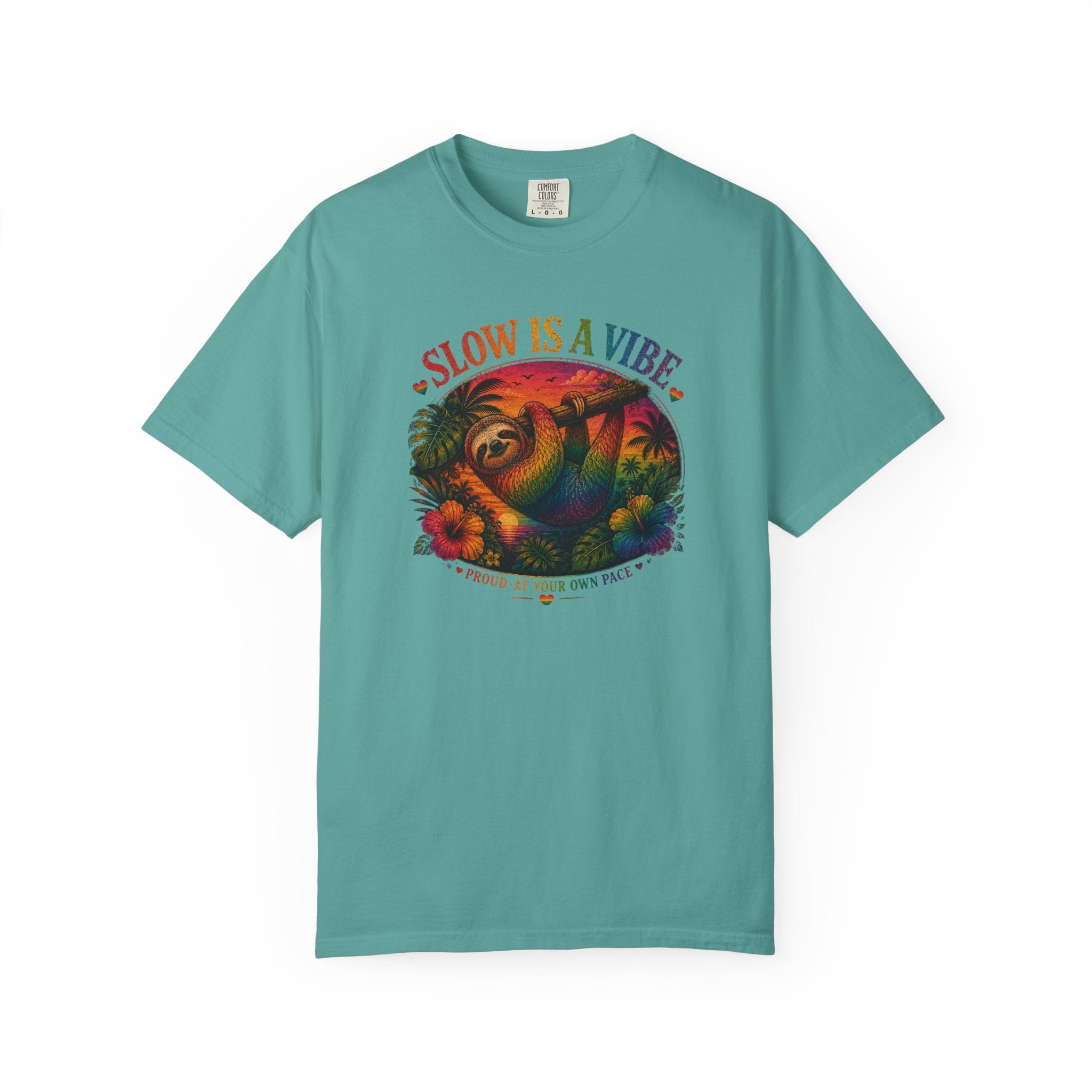 Slow Is A Vibe T-Shirt — Retro Sloth Graphic Tee