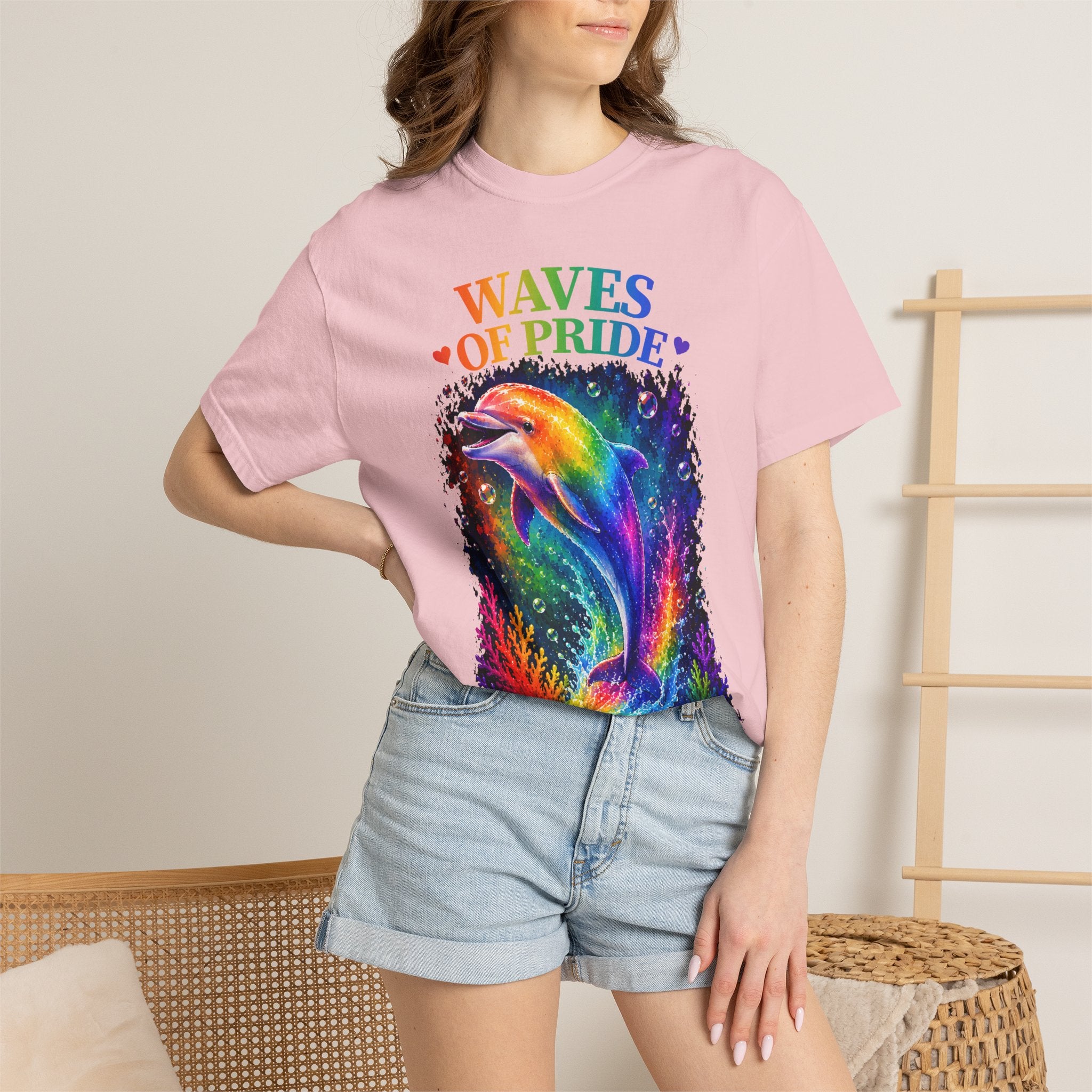 Waves of Pride T-Shirt — Rainbow Dolphin "Love Has No Limits" Tee