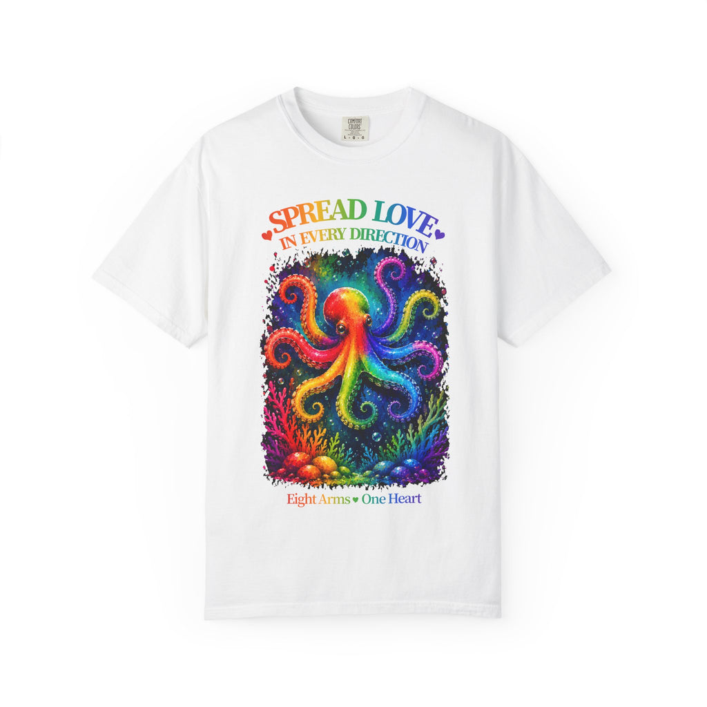 Spread Love Octopus T-Shirt — Rainbow Psychedelic Ocean Art Tee
