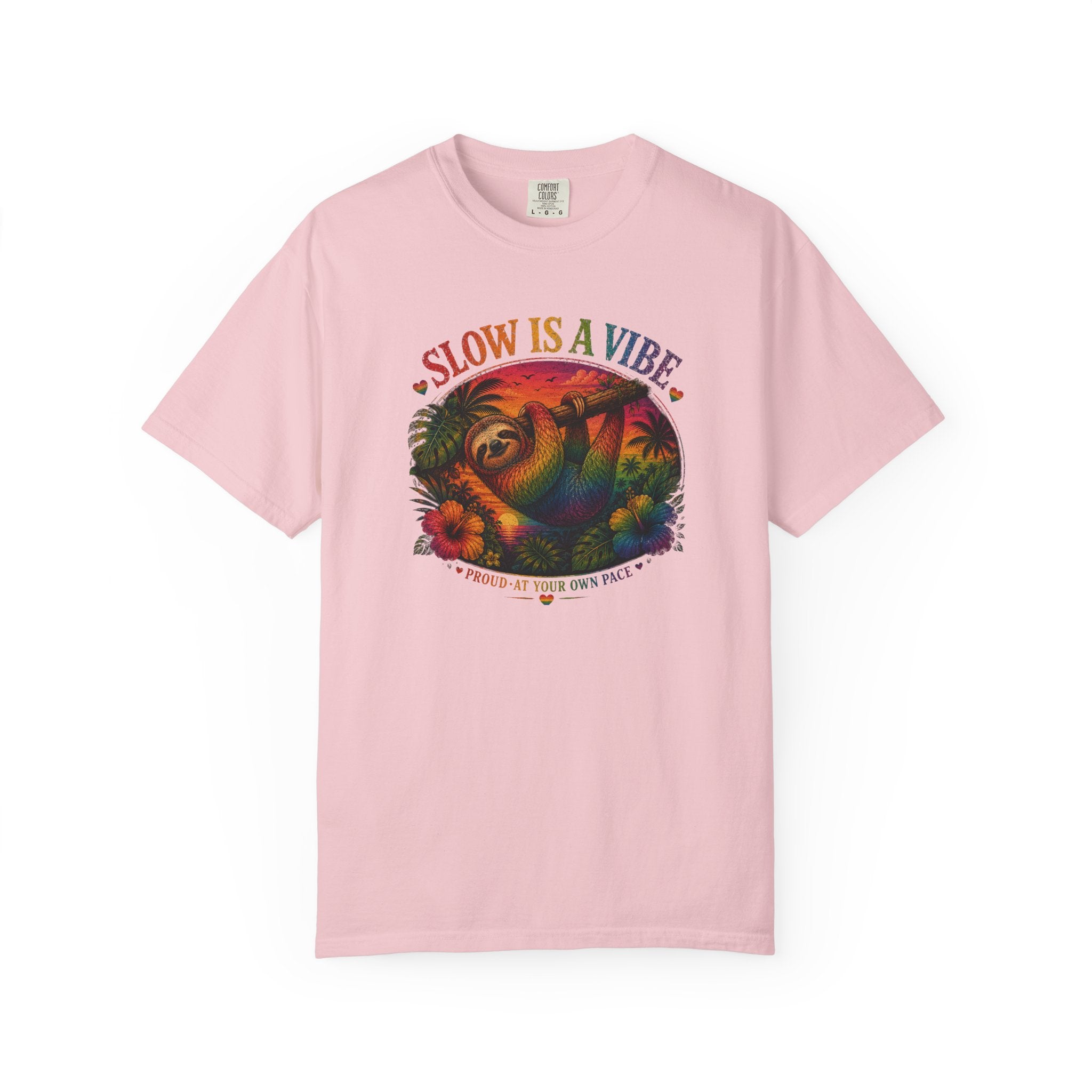 Slow Is A Vibe T-Shirt — Retro Sloth Graphic Tee