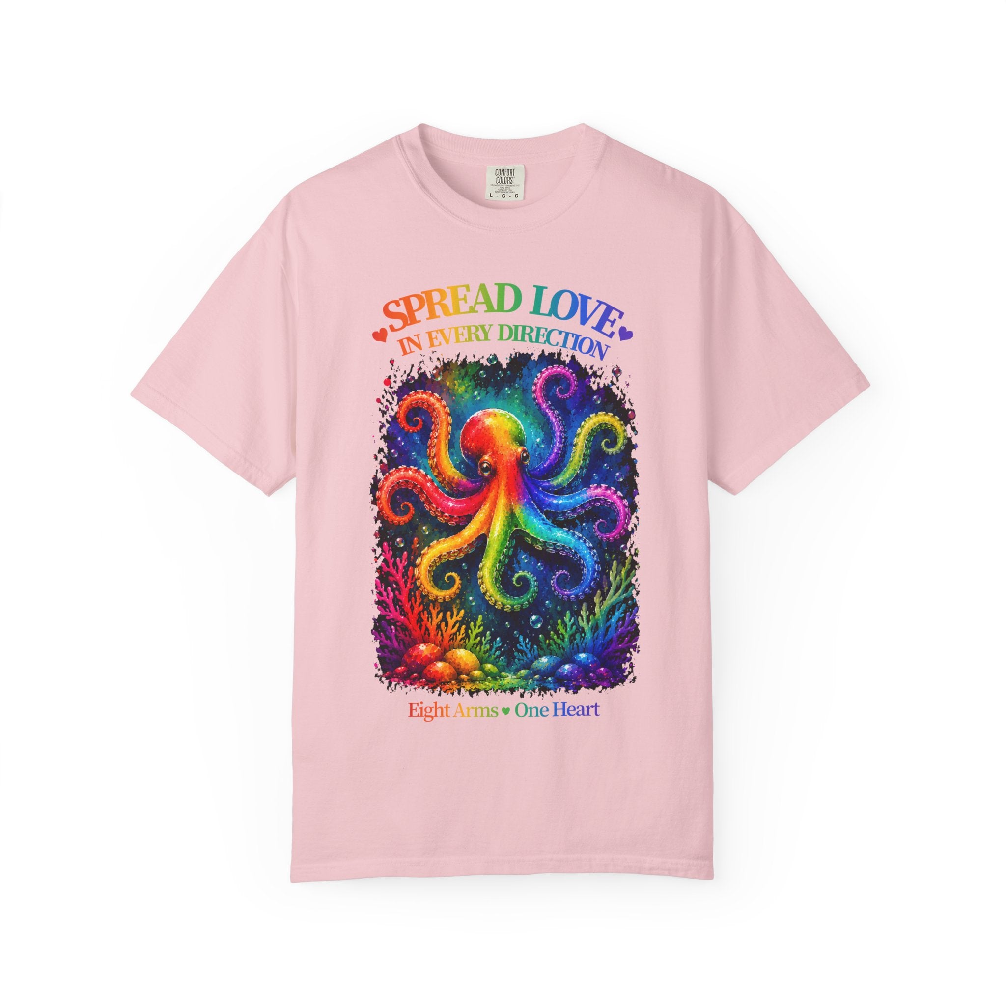 Spread Love Octopus T-Shirt — Rainbow Psychedelic Ocean Art Tee