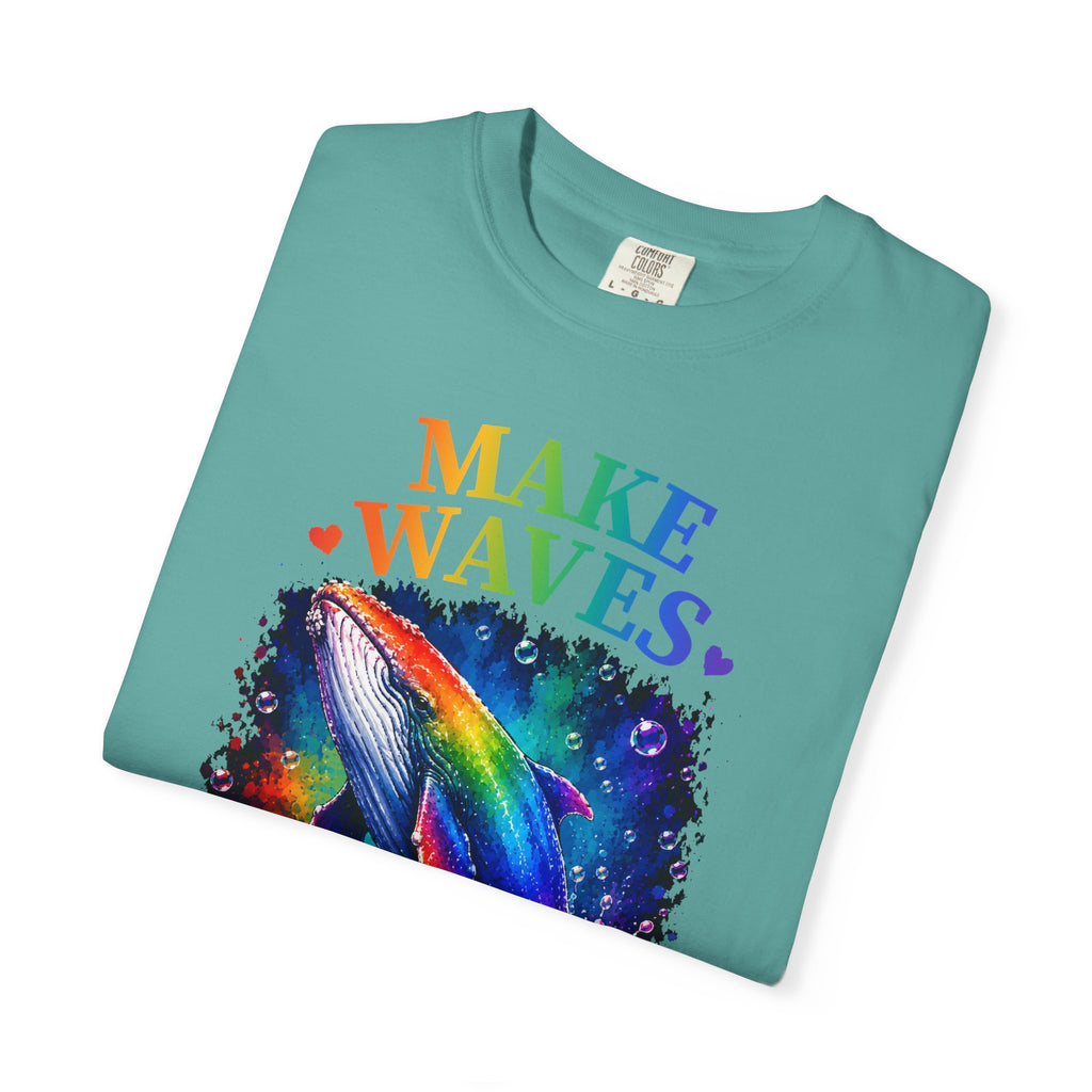Make Waves Rainbow Dolphin T-Shirt — "Be Loud, Be Proud" LGBTQ+ Pride Tee