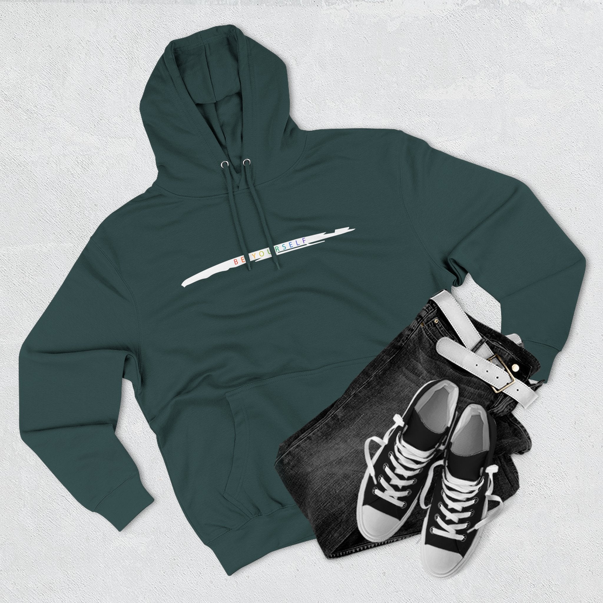 Closet Rebel "Be Yourself" Logo Hoodie — Minimal Urban Fleece Pullover