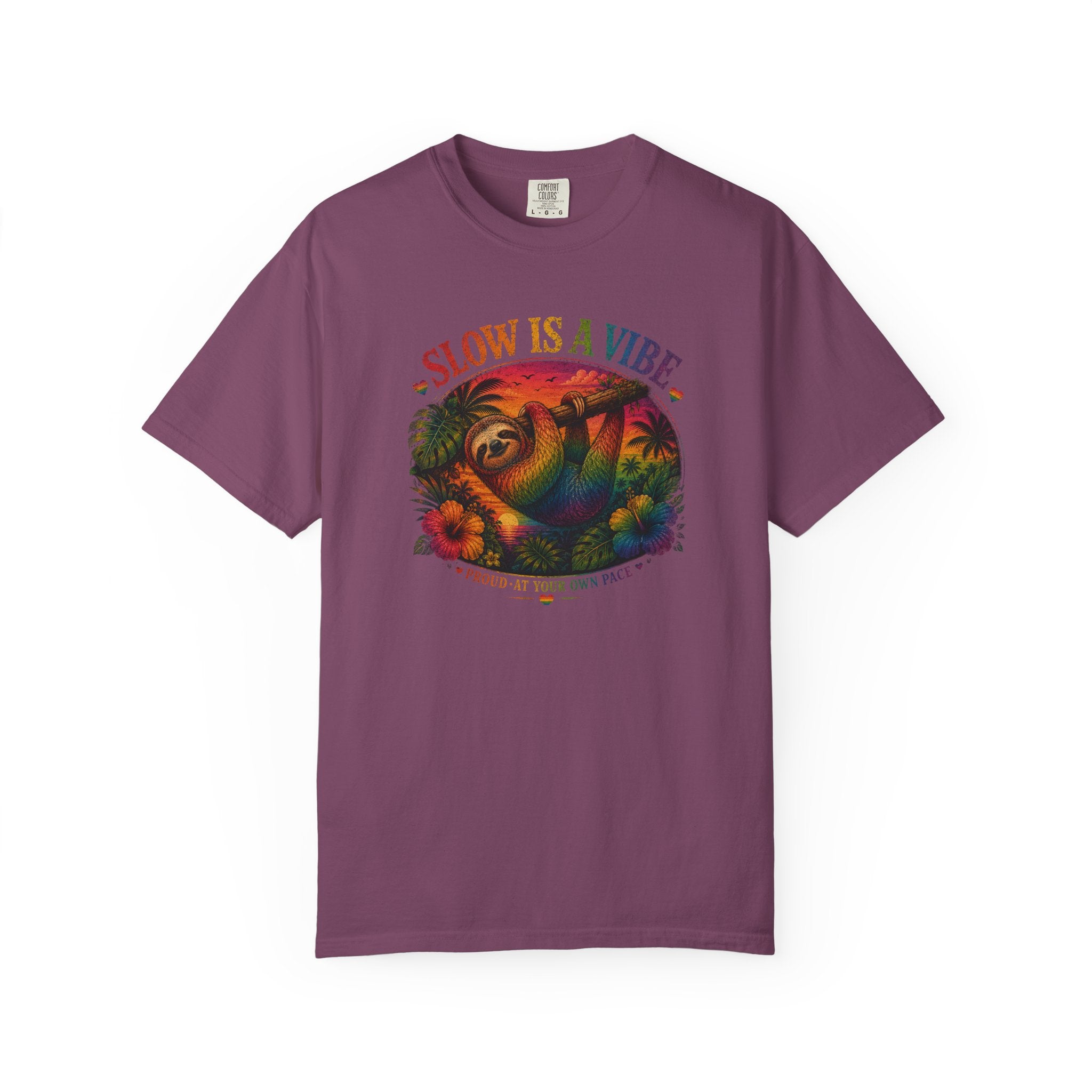Slow Is A Vibe T-Shirt — Retro Sloth Graphic Tee