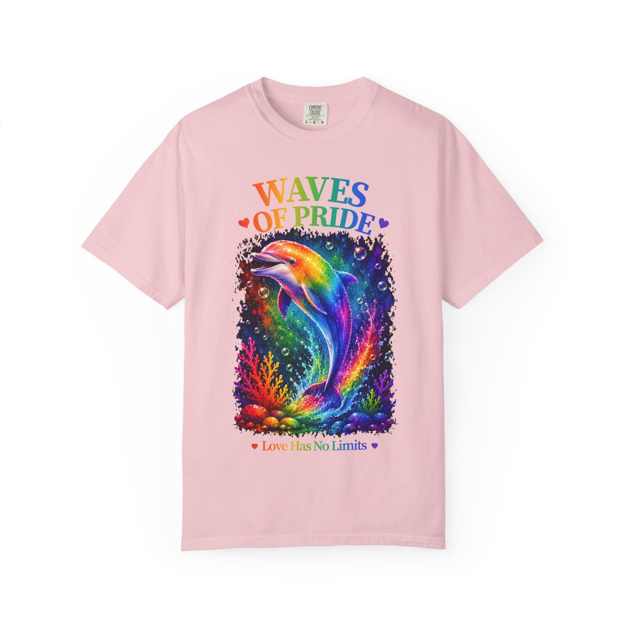 Waves of Pride T-Shirt — Rainbow Dolphin "Love Has No Limits" Tee