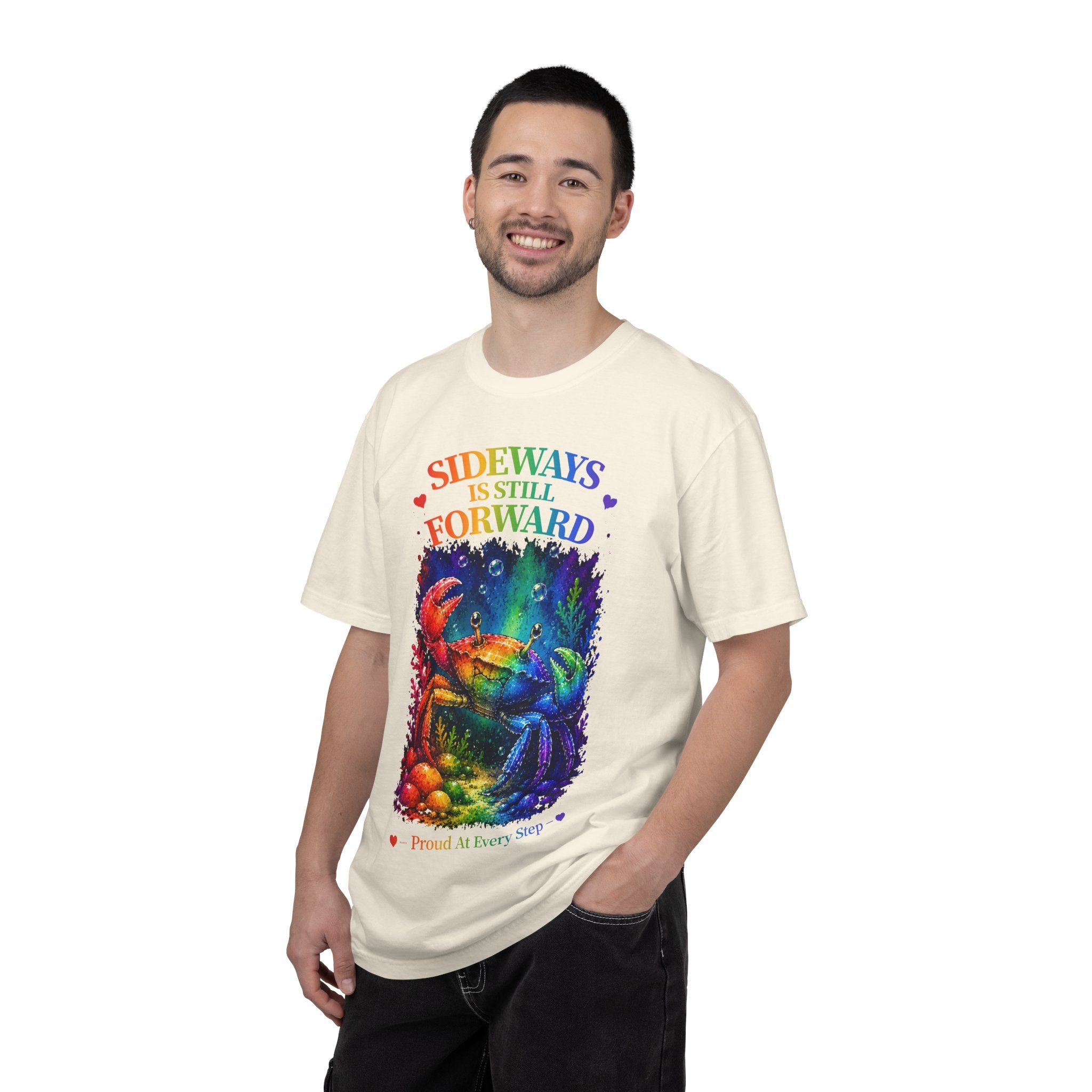 Crab Rainbow 'Sideways Is Still Forward' Graphic T‑Shirt