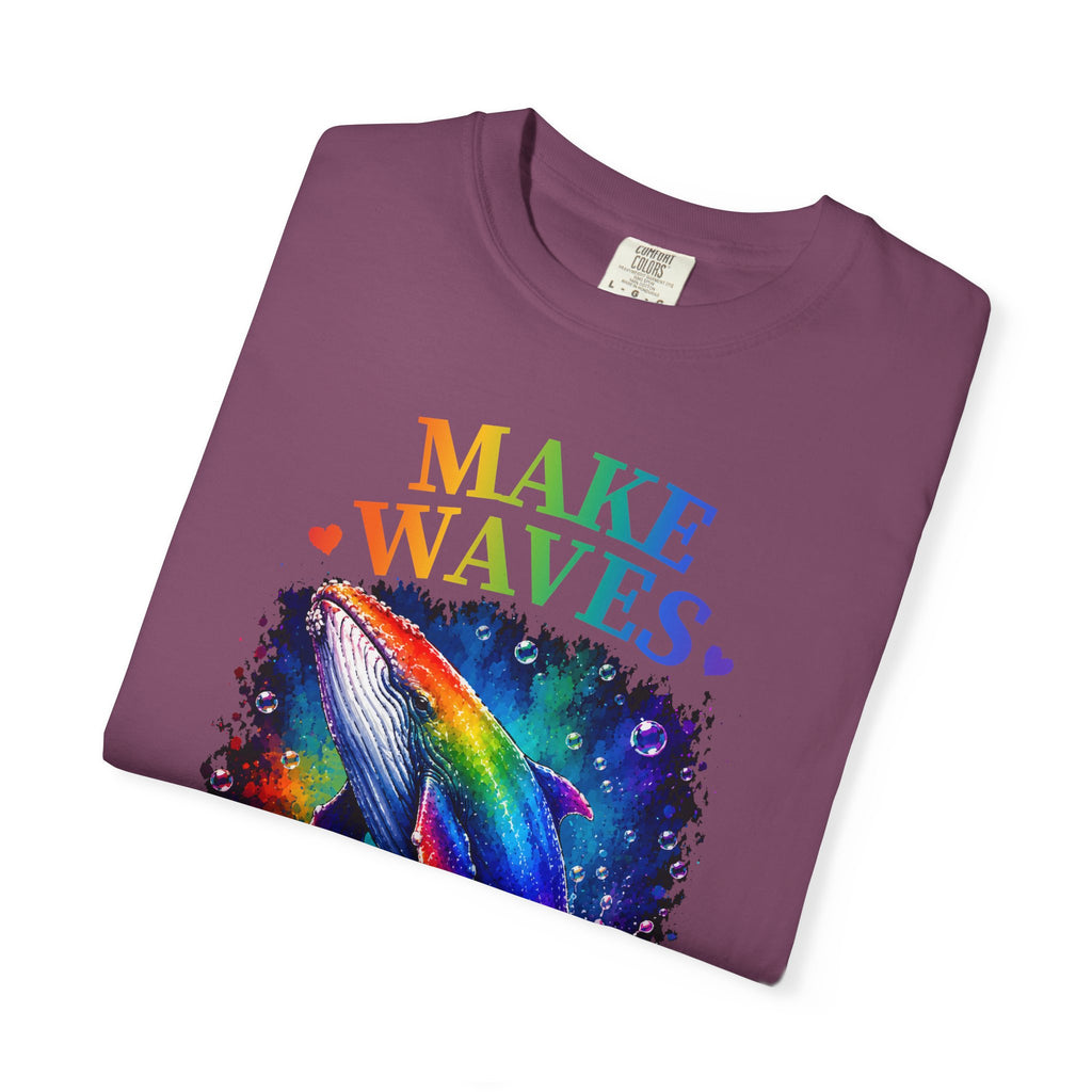 Make Waves Rainbow Dolphin T-Shirt — "Be Loud, Be Proud" LGBTQ+ Pride Tee