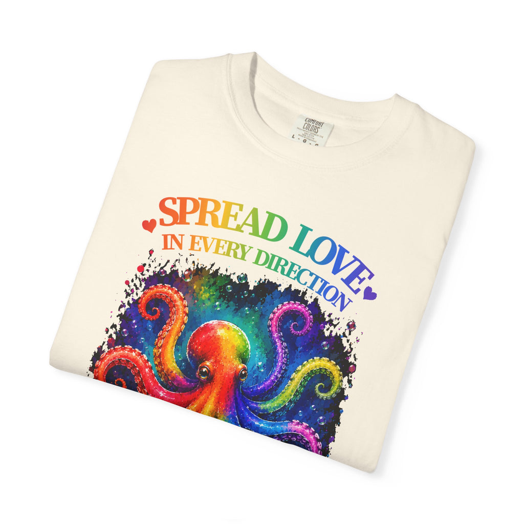 Spread Love Octopus T-Shirt — Rainbow Psychedelic Ocean Art Tee