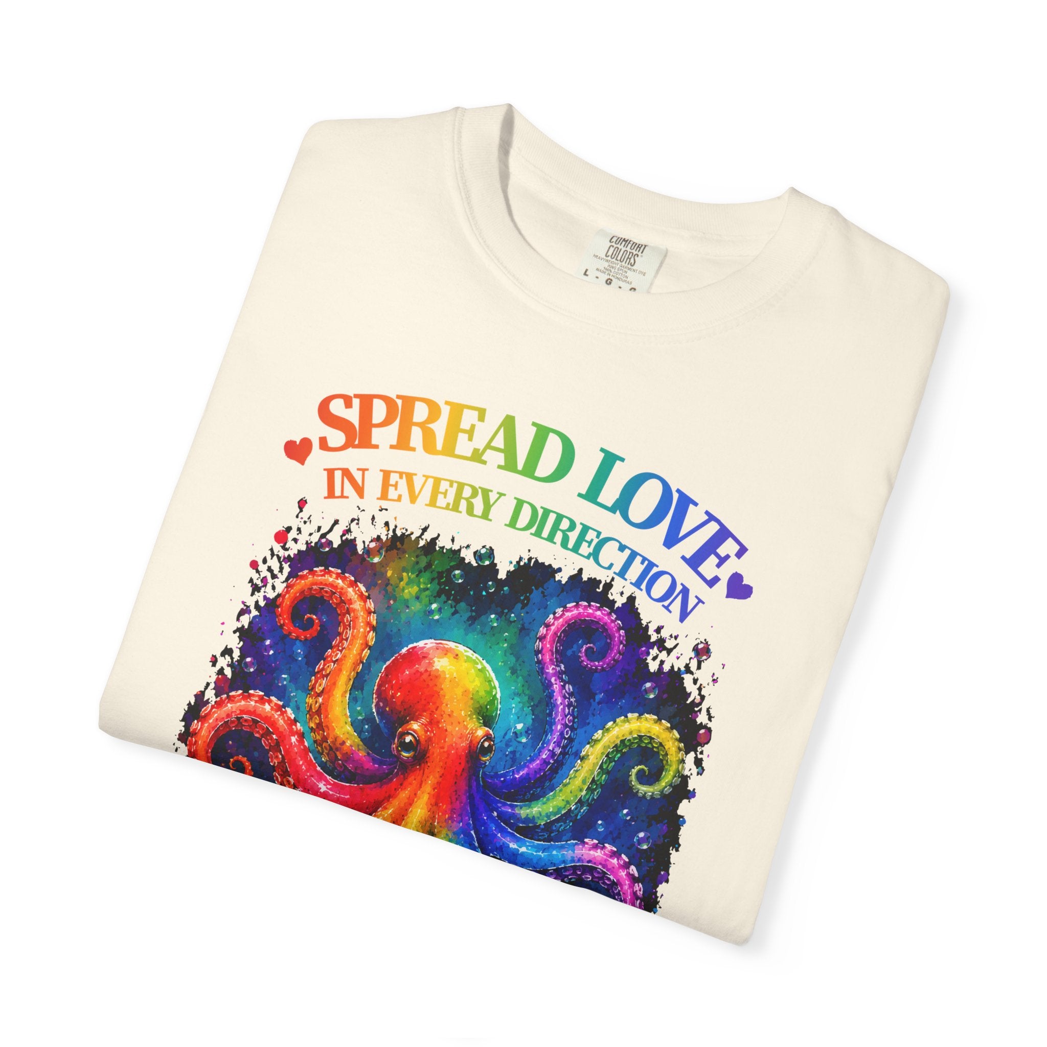 Spread Love Octopus T-Shirt — Rainbow Psychedelic Ocean Art Tee
