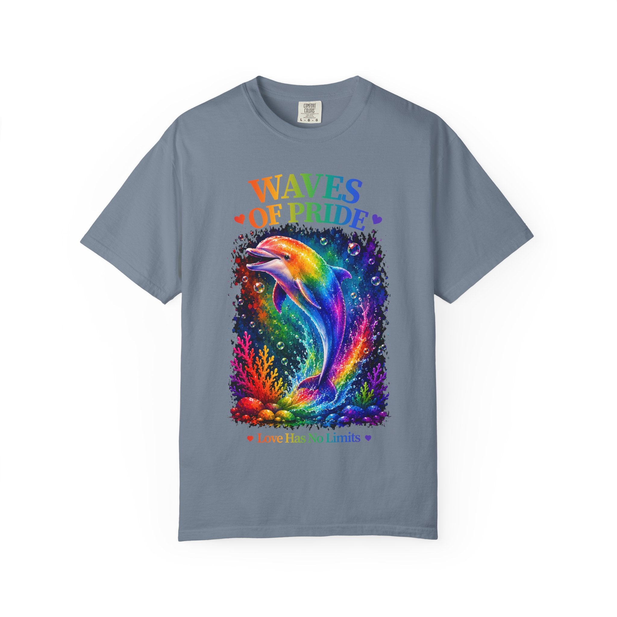 Waves of Pride T-Shirt — Rainbow Dolphin "Love Has No Limits" Tee