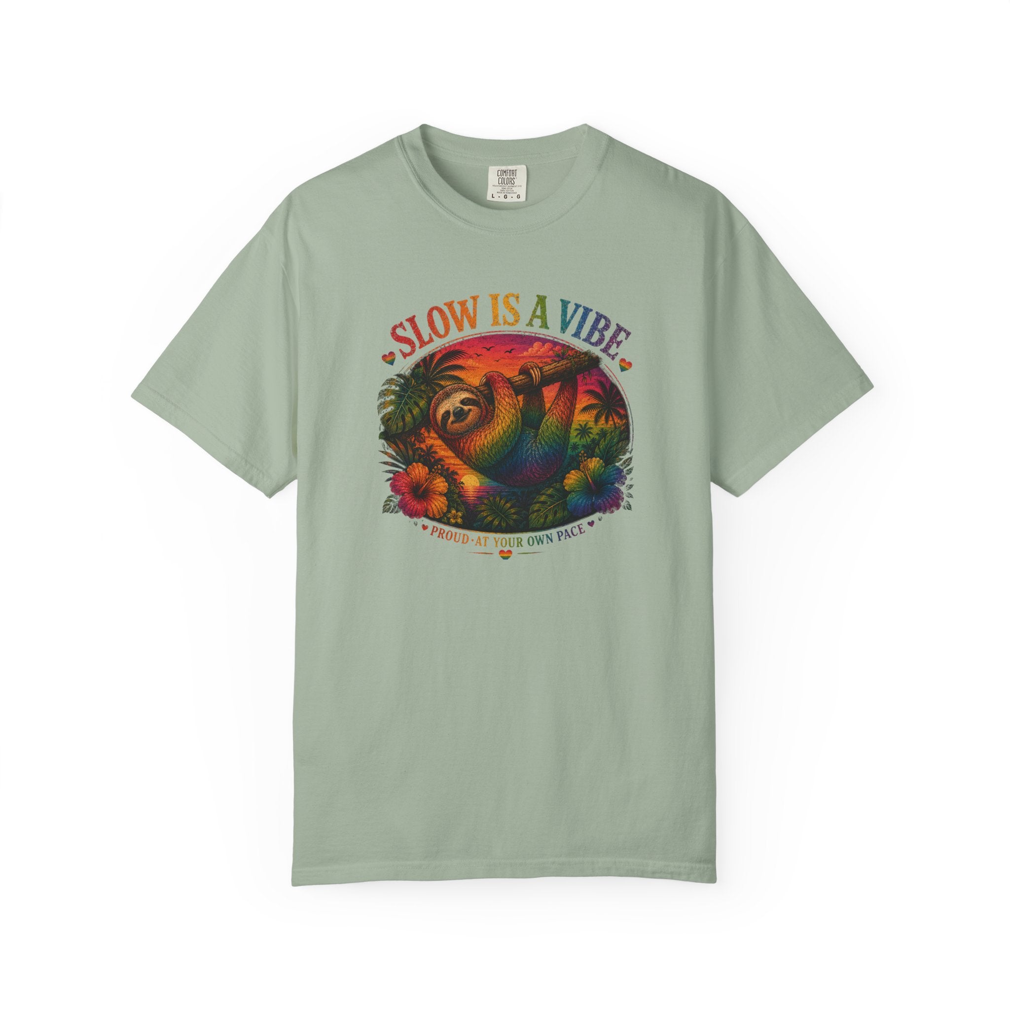 Slow Is A Vibe T-Shirt — Retro Sloth Graphic Tee