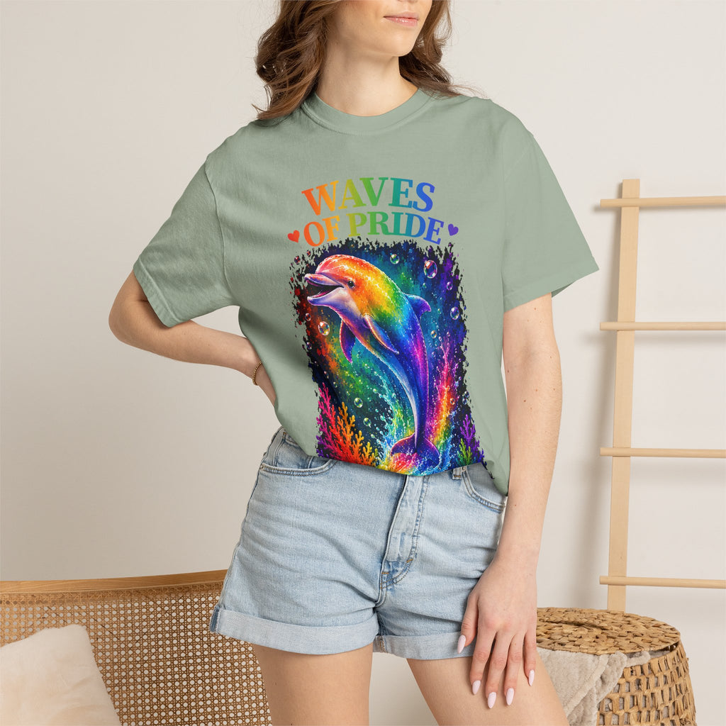 Waves of Pride T-Shirt — Rainbow Dolphin "Love Has No Limits" Tee