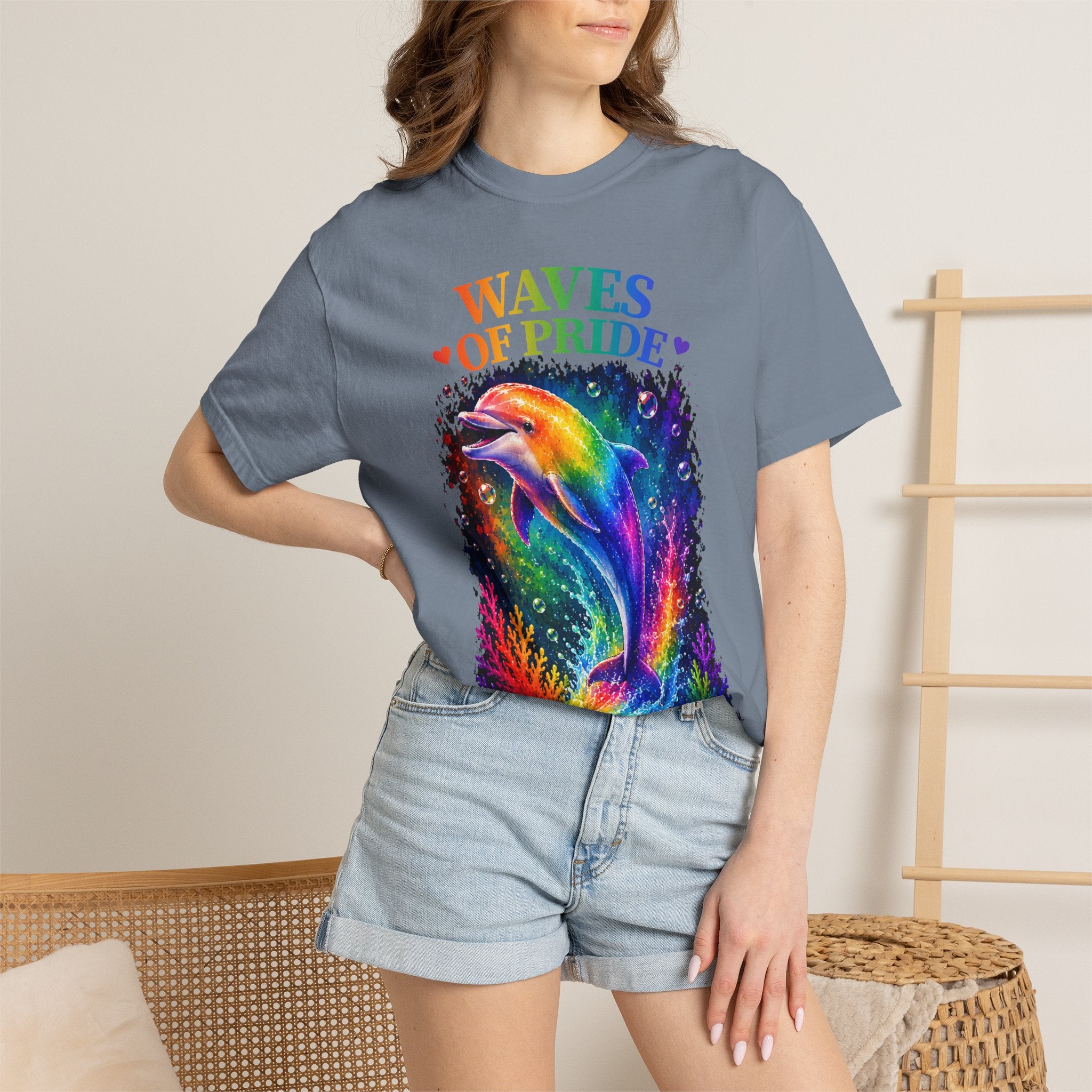 Waves of Pride T-Shirt — Rainbow Dolphin "Love Has No Limits" Tee