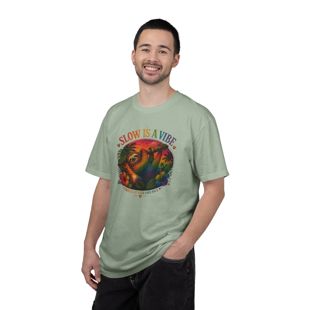 Slow Is A Vibe T-Shirt — Retro Sloth Graphic Tee