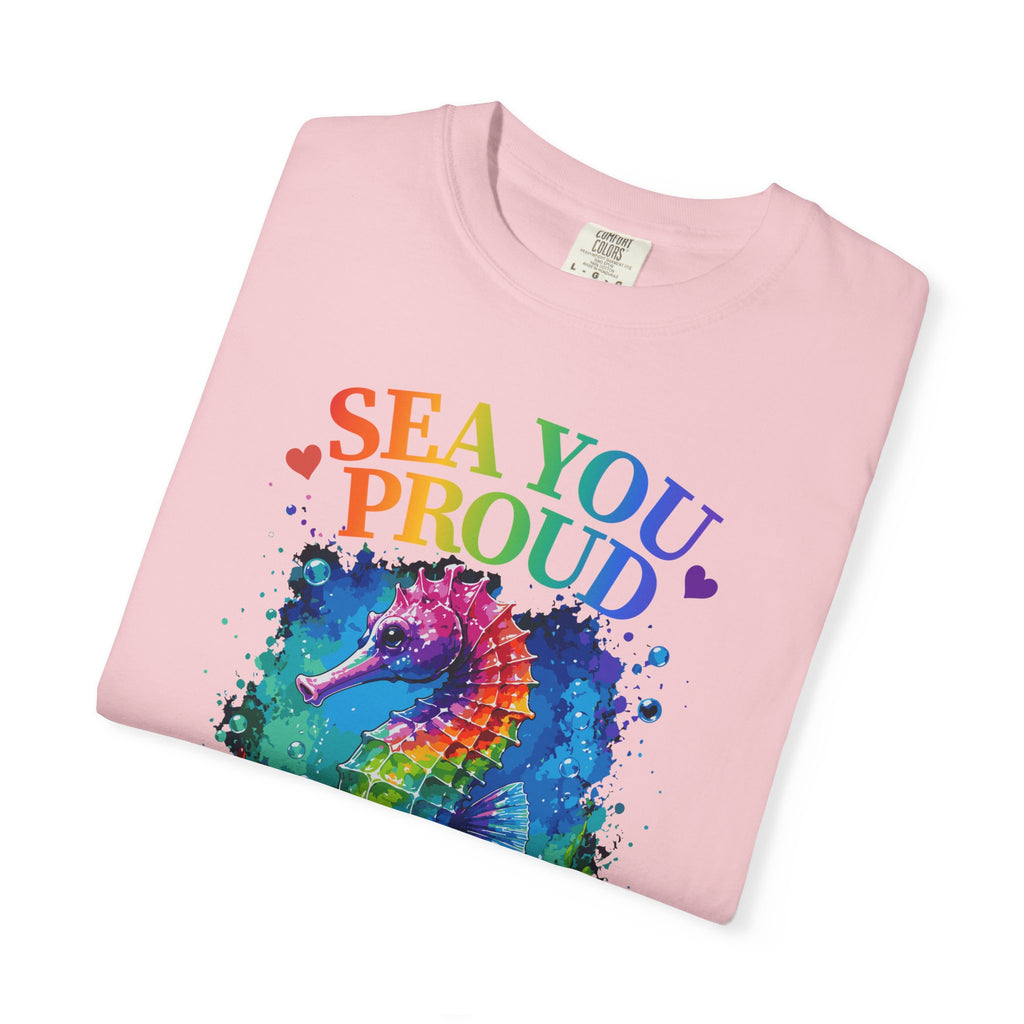 Sea You Proud T-Shirt — Rainbow Seahorse Pride Tee (Love • Diversity • Freedom)