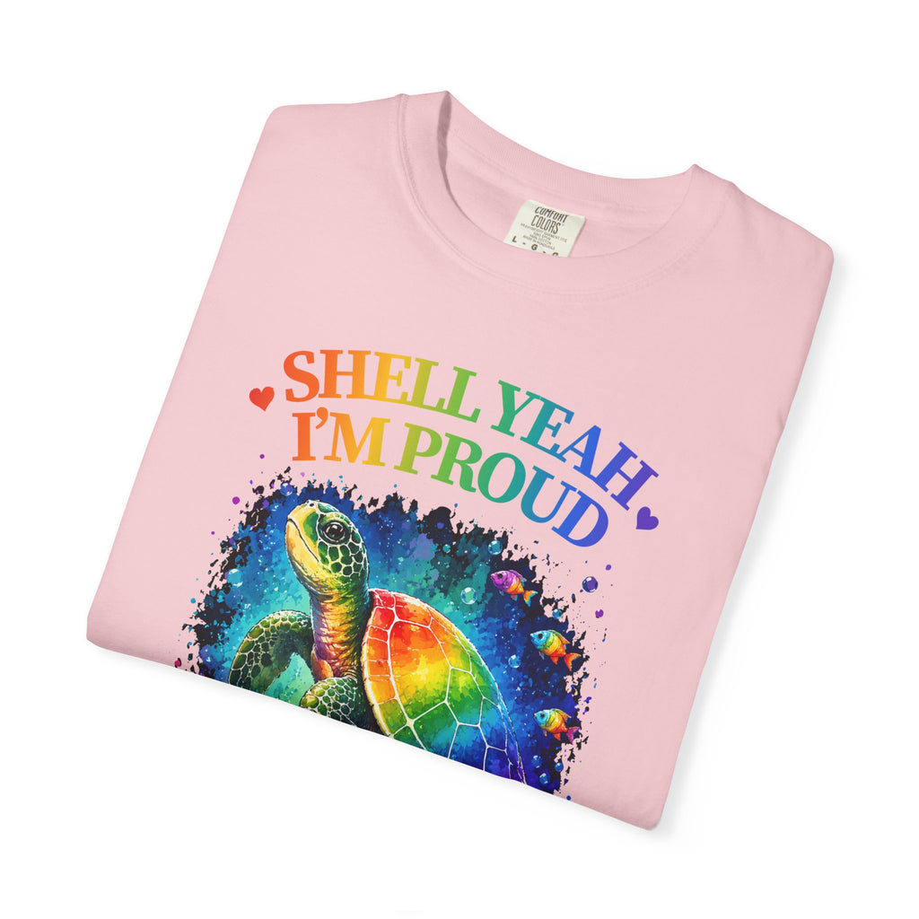 Pride Sea Turtle T-Shirt — "Shell Yeah I'm Proud" Rainbow LGBT Tee